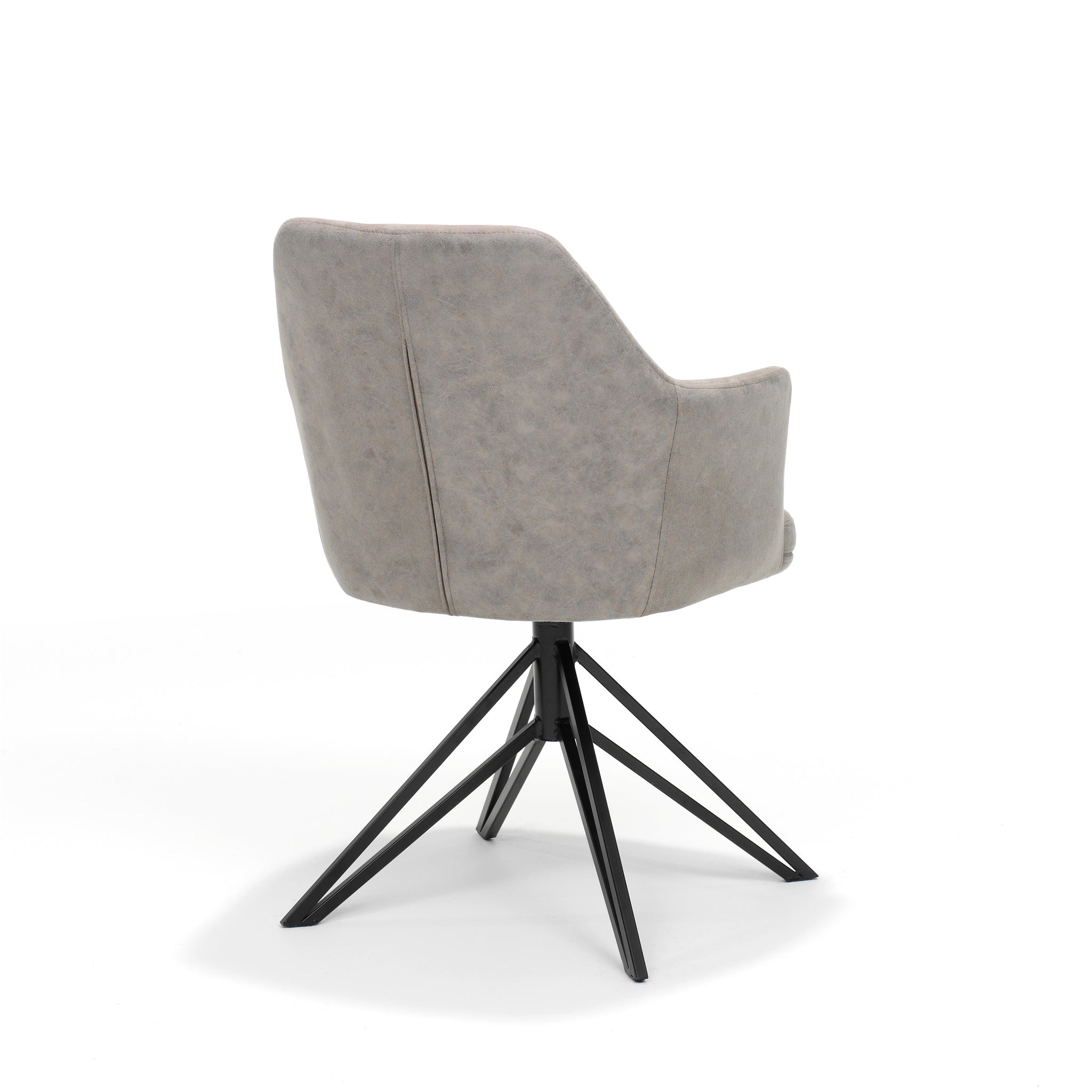Armstoel Calvin met draaivoet, zwart, stof Soft Pebble