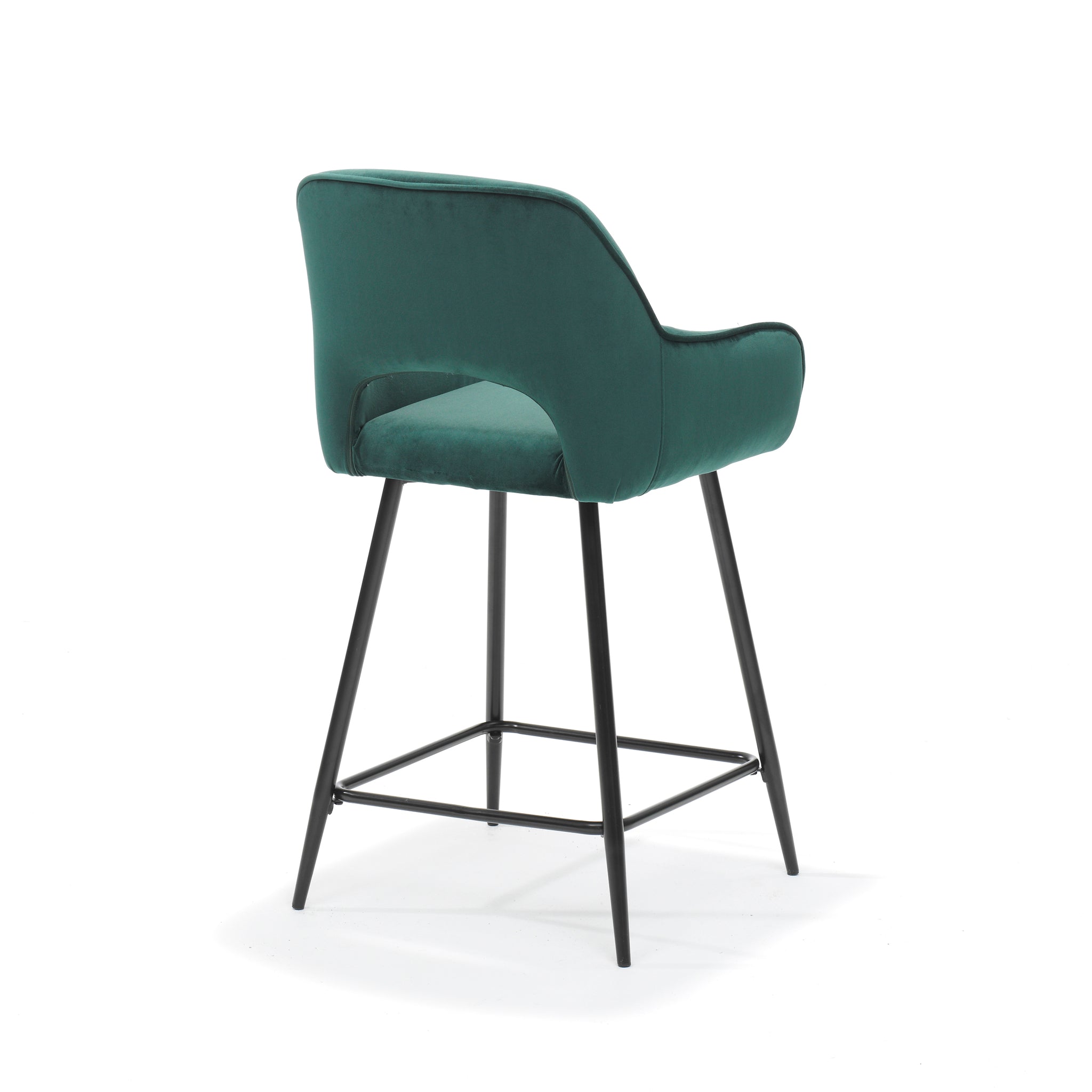 Katy barkruk zwart - veloursstof groen