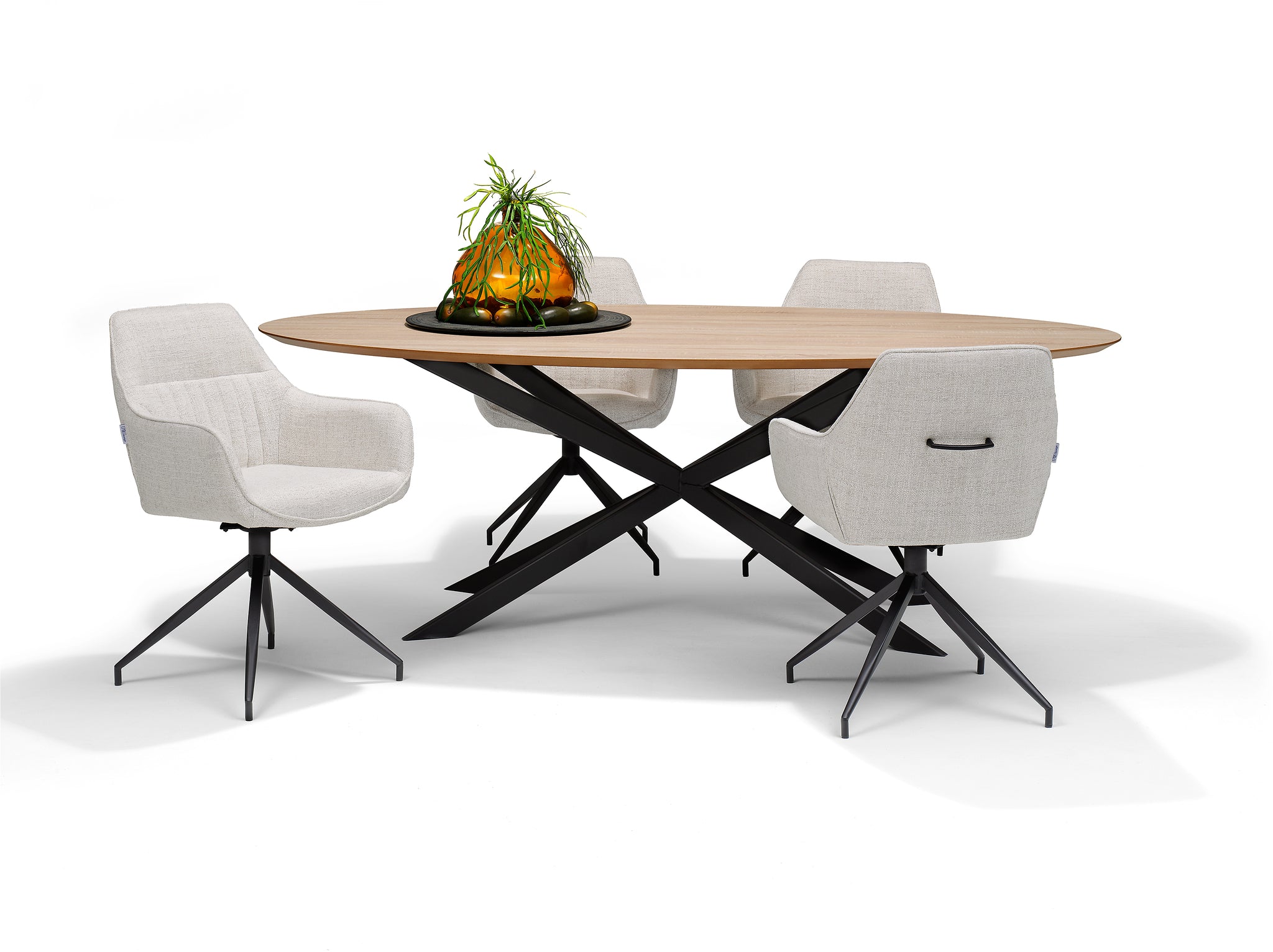 Toscane armstoel - stof Oasis Natural - draaivoet M4