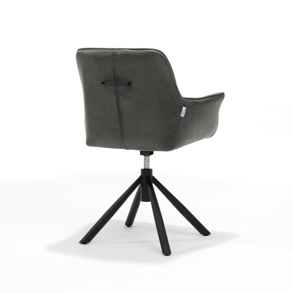 Eetkamerstoel Rapid armstoel T2-360 Bull microleer grafiet #66, draaivoet 360°