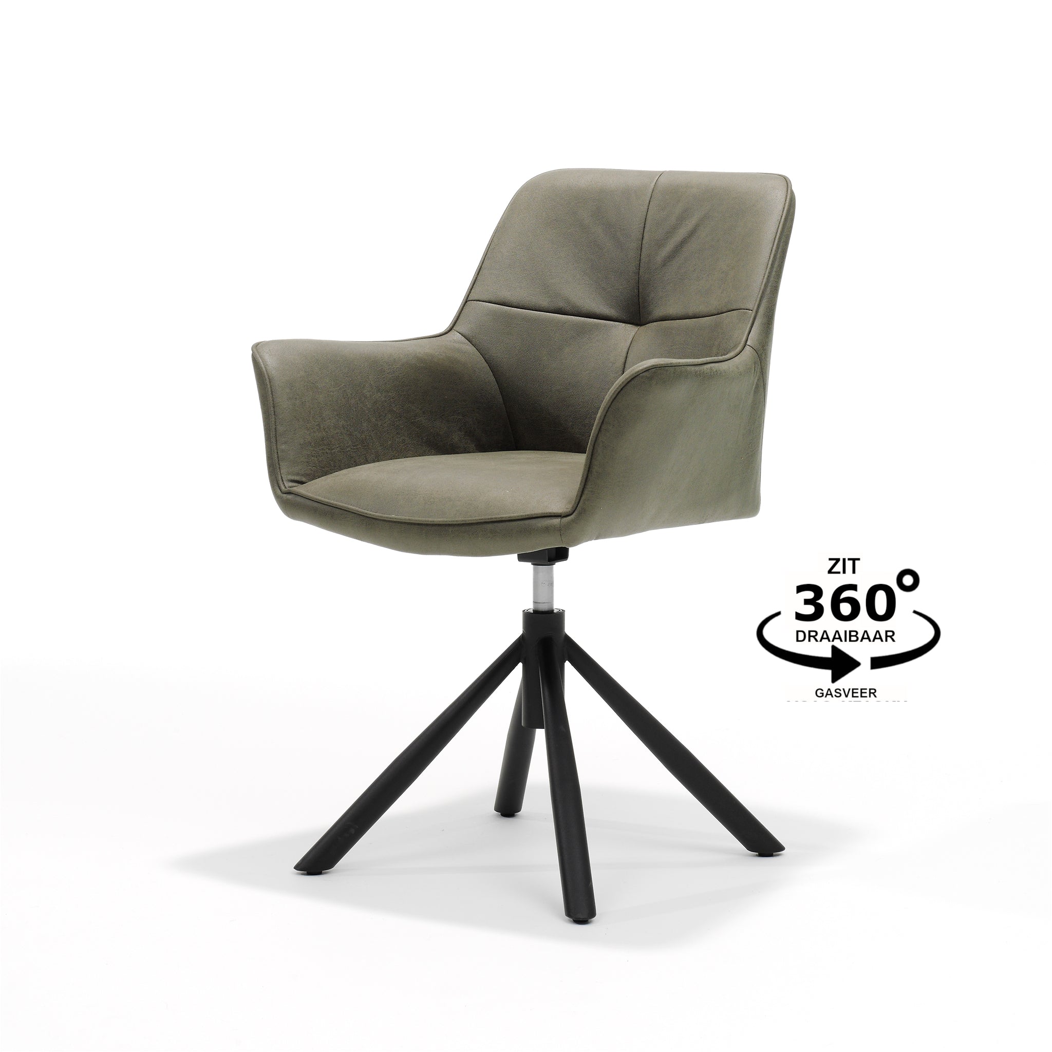 Rapid armstoel T2-360 Bull microleer Forest #162, draaivoet 360°