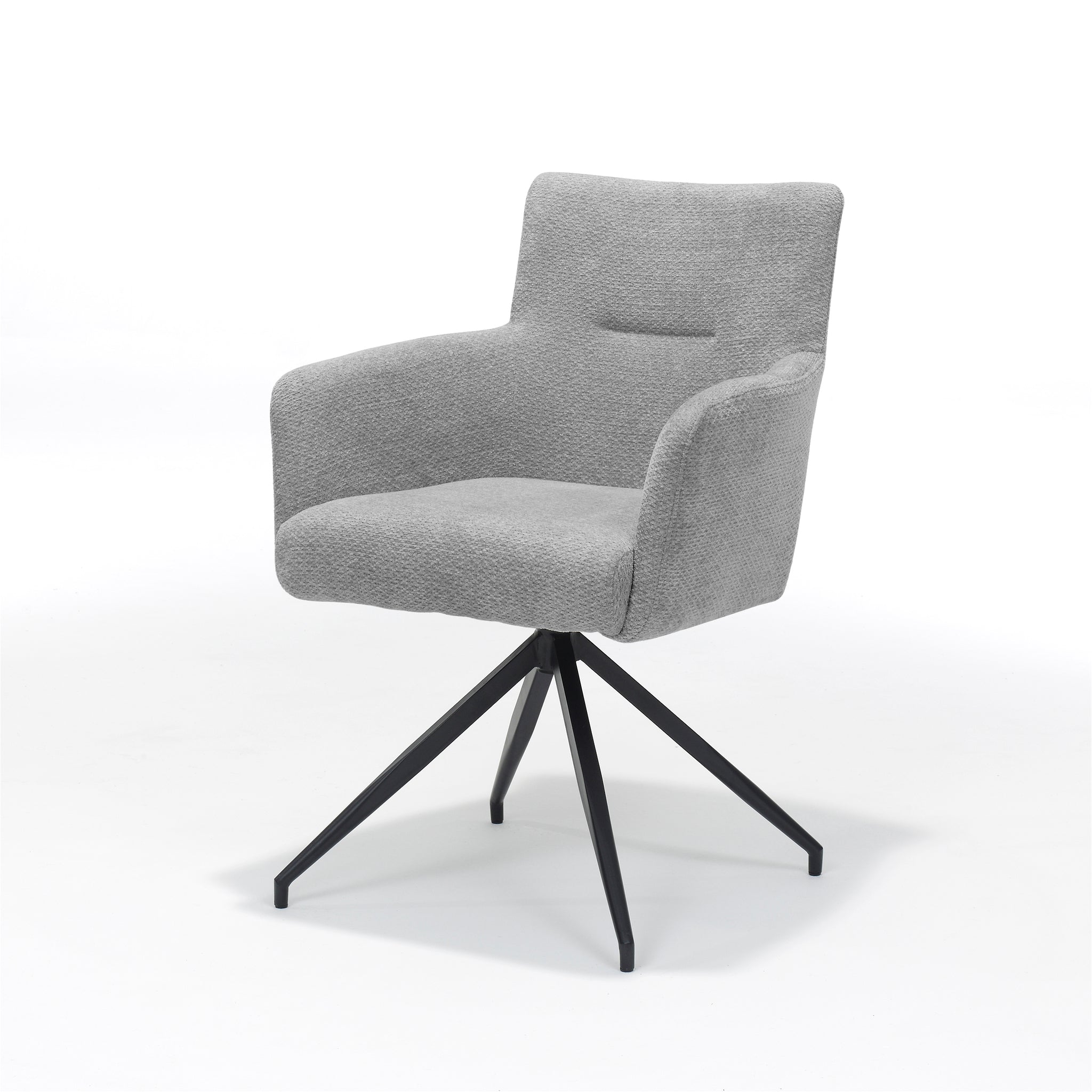 Joey armstoel, stof Retro Bliss grijs, frame zwart