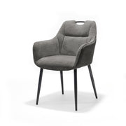 Eetkamerstoel Adele armstoel Stof Retro Bliss #93 Antraciet