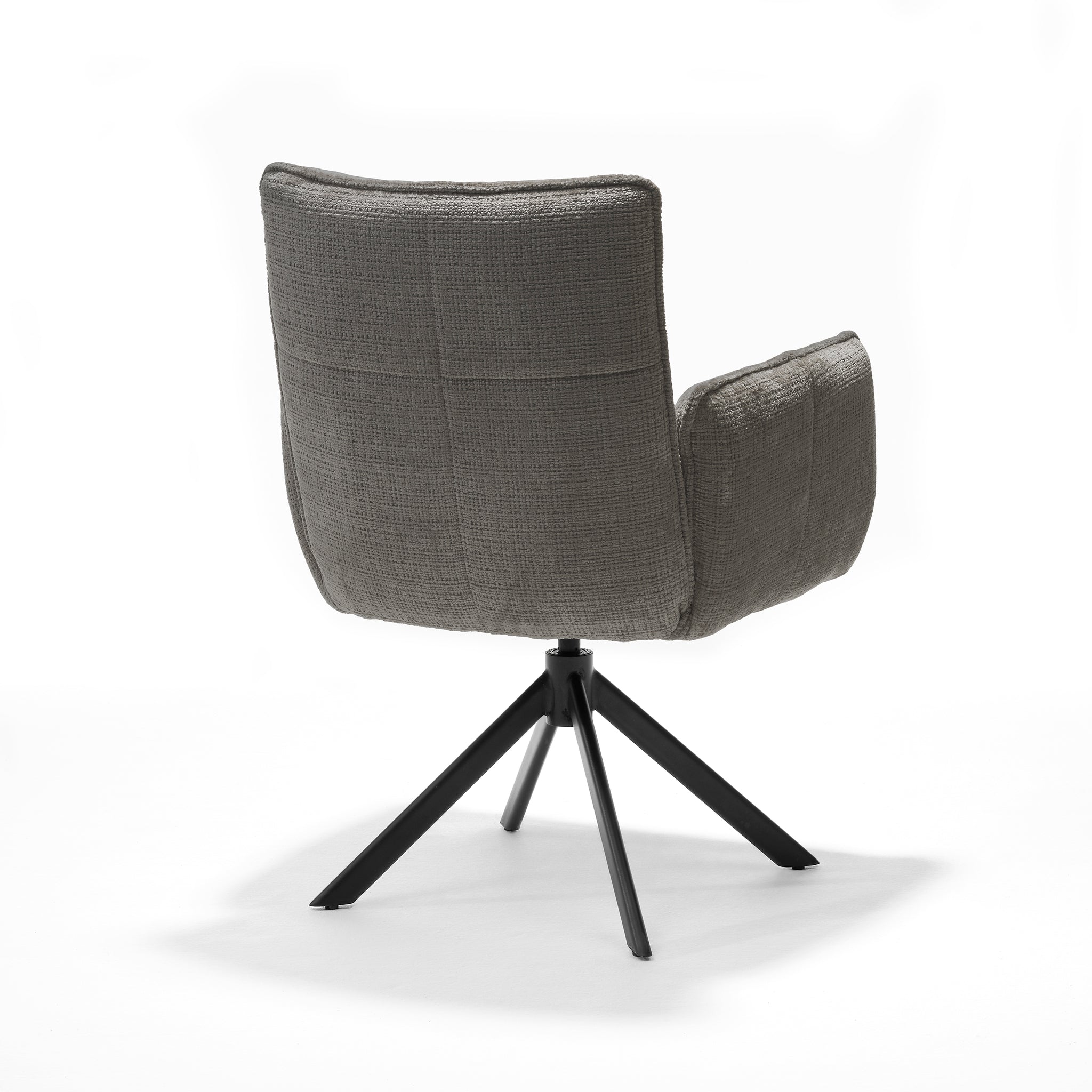 Nova armstoel, stof Cremona #93 donkergrijs - 360° draaibaar, zwart frame A360