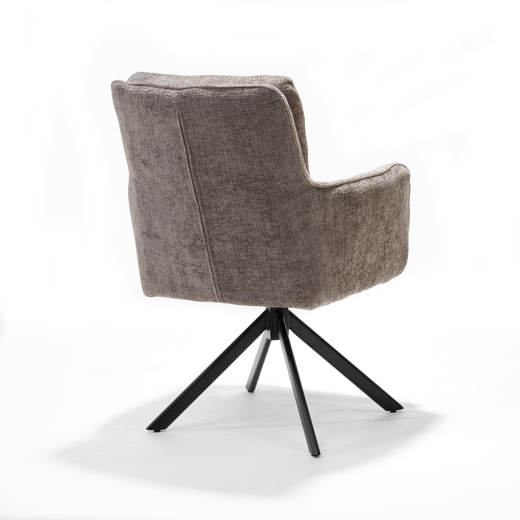 Alex armstoel, stof Cremona nr. 04 Naturel - 360° draaibaar, zwart frame A360