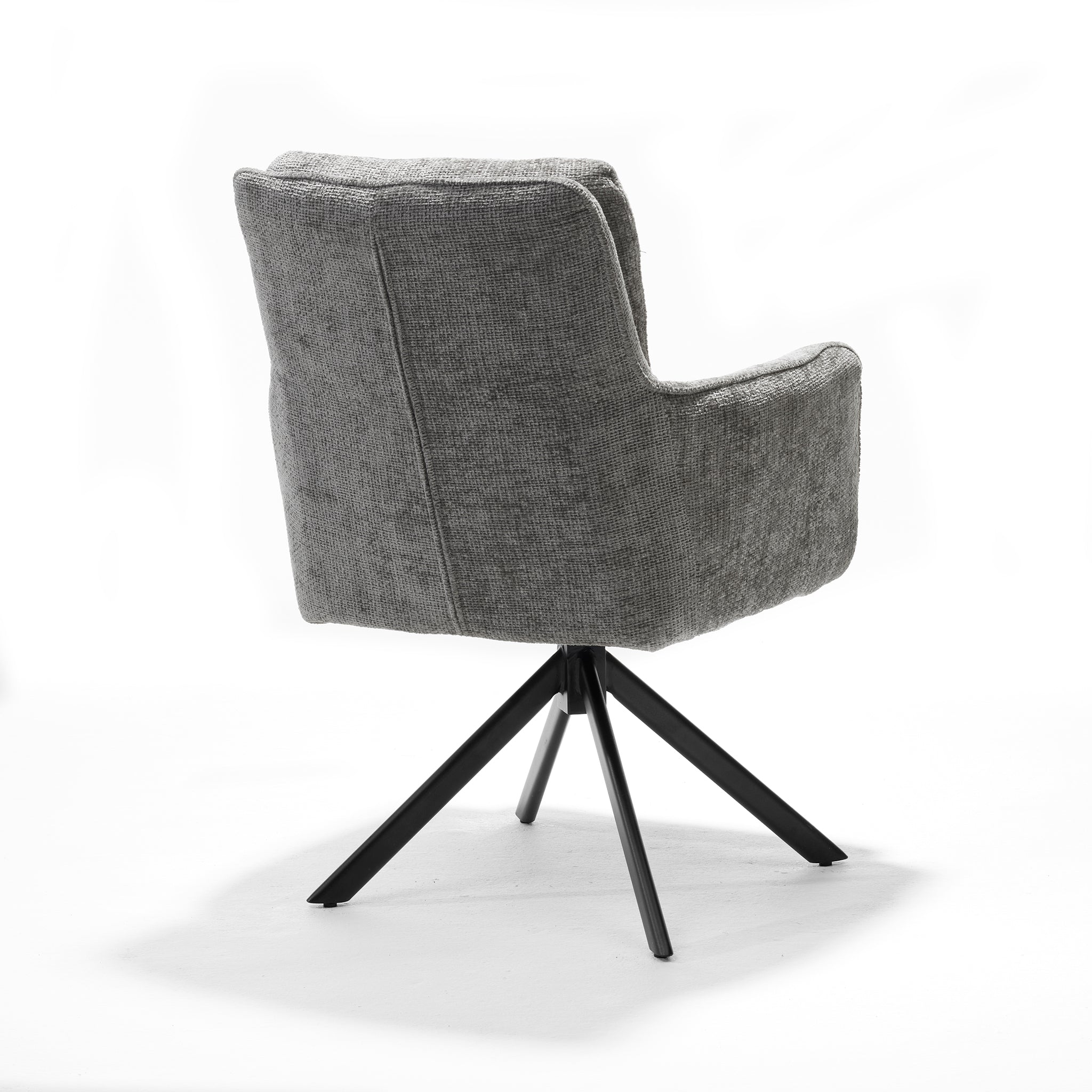 Alex armstoel stof Cremona #85 lichtgrijs - 360° draaibaar, zwart frame A360