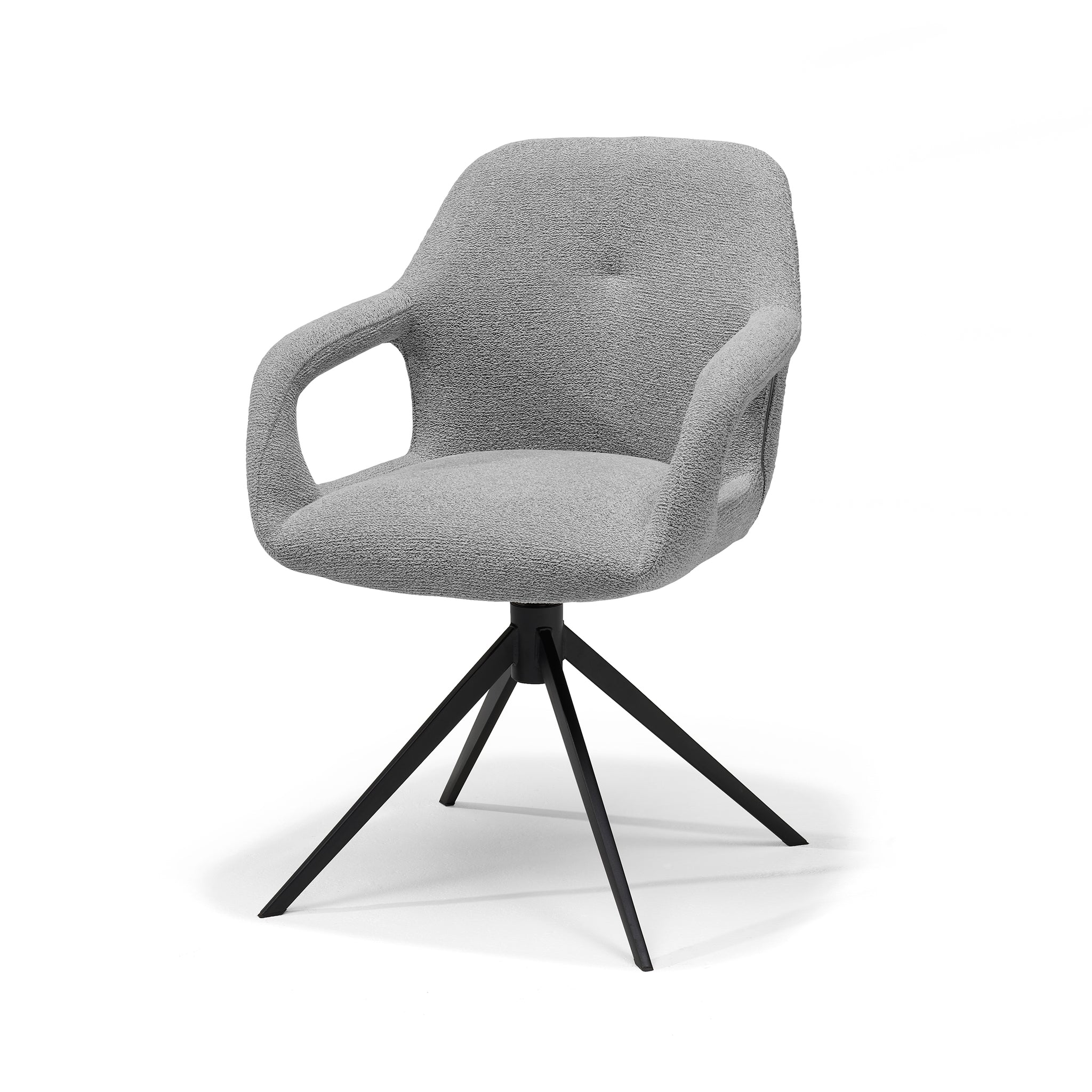 Eetkamerstoel Move armstoel Stof Sahara #455 Grijs - relaxfunctie - frame zwart