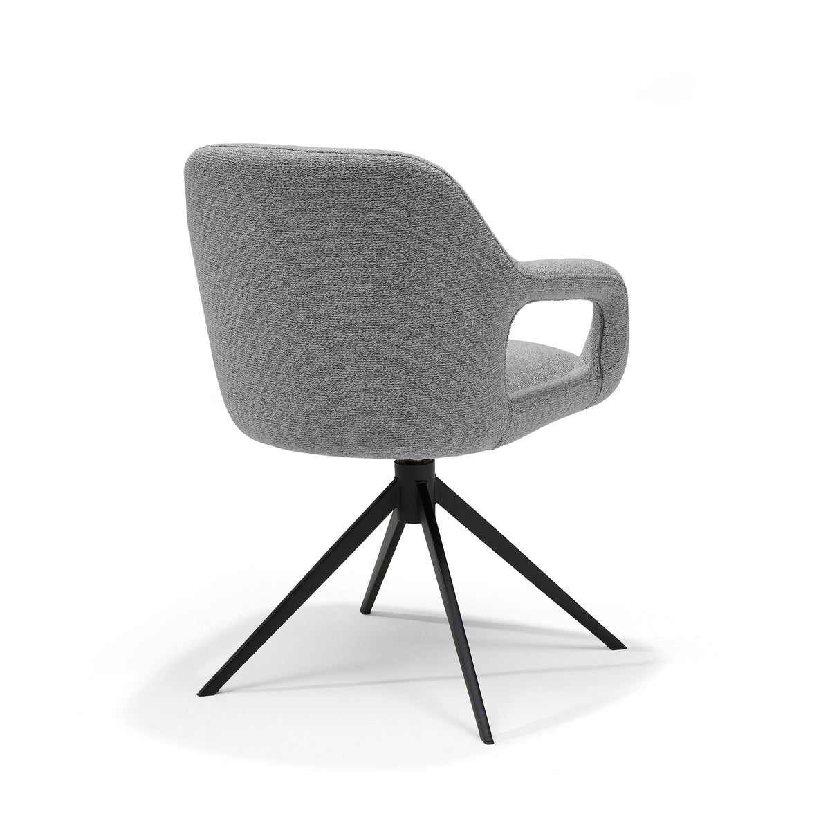 Eetkamerstoel Move armstoel Stof Sahara #455 Grijs - relaxfunctie - frame zwart