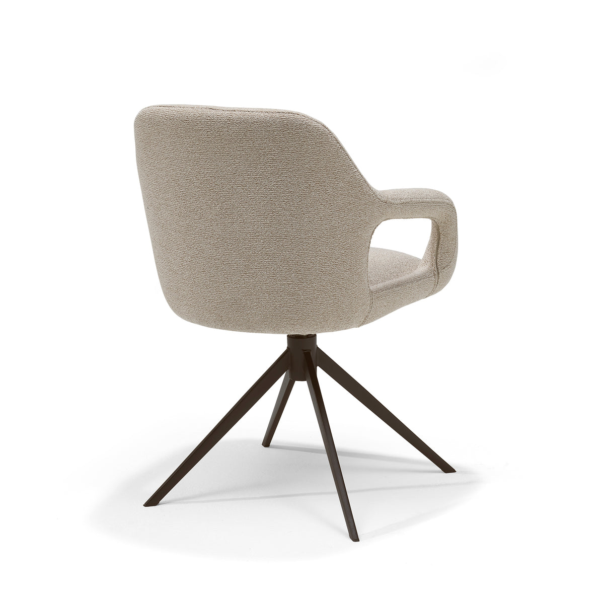 Eetkamerstoel Move armstoel Stof Sahara Linnen - relaxfunctie - frame anodisch bruin