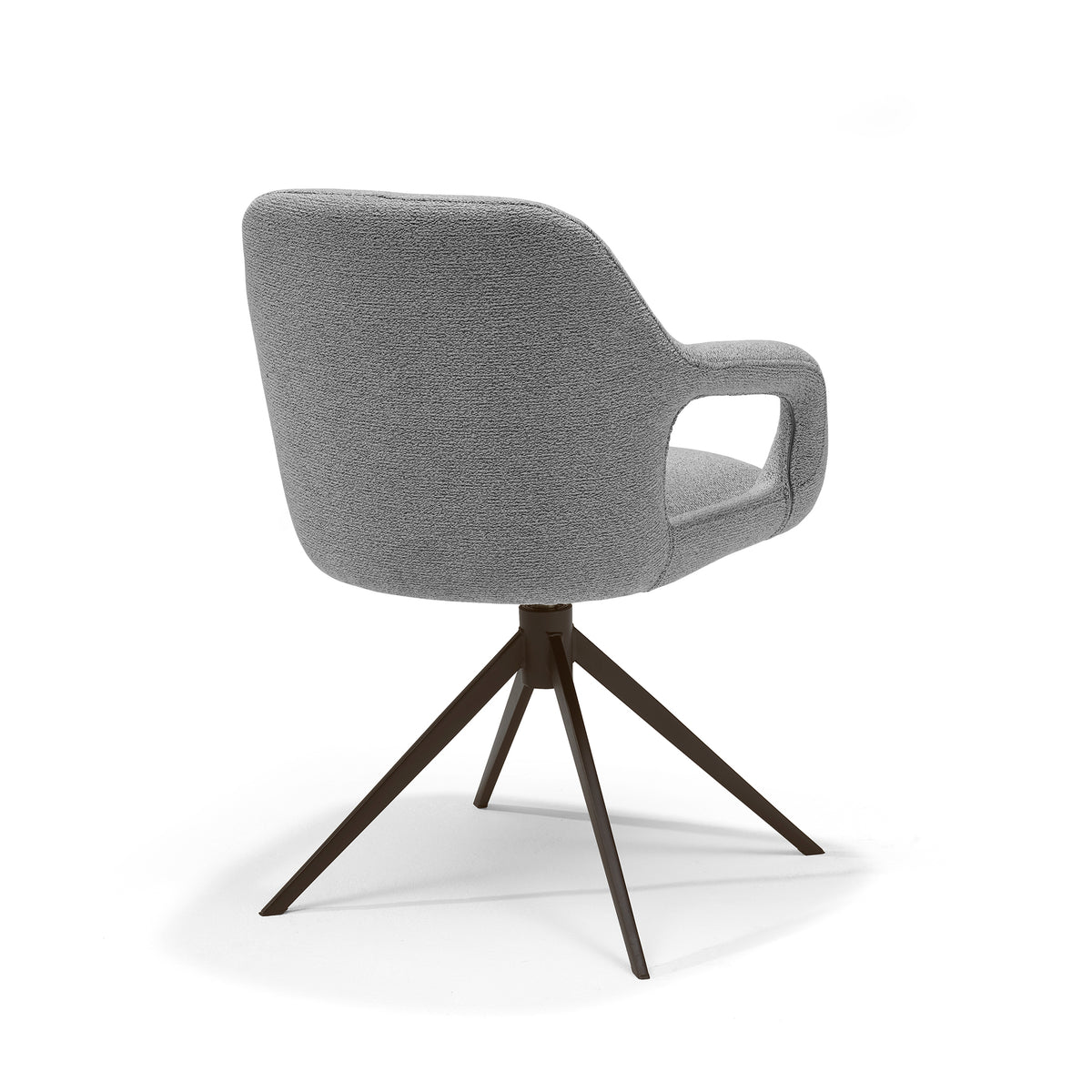 Eetkamerstoel Move armstoel Stof Sahara #455 Grijs - Relaxfunctie - frame Anodisch Bruin