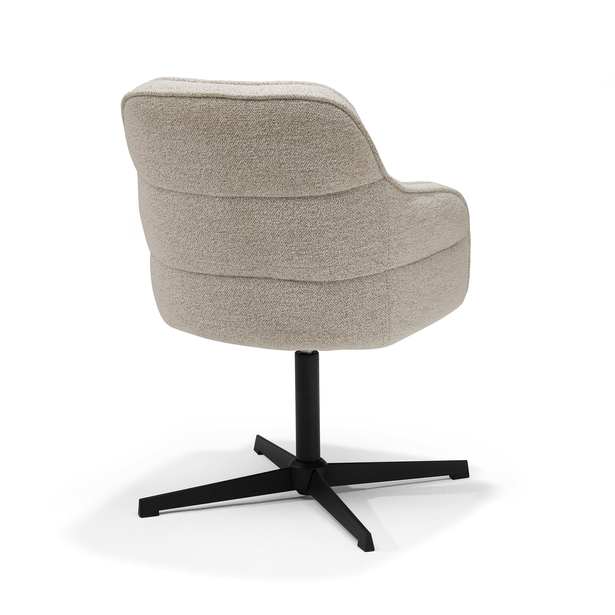 Atlas armstoel, stof Alpine #01 naturel - 360° draaibaar, frame zwart