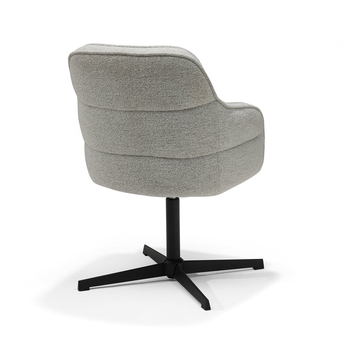Eetkamerstoel Atlas armstoel Stof Alpine #149 Staal - 360° draaibaar zwart frame