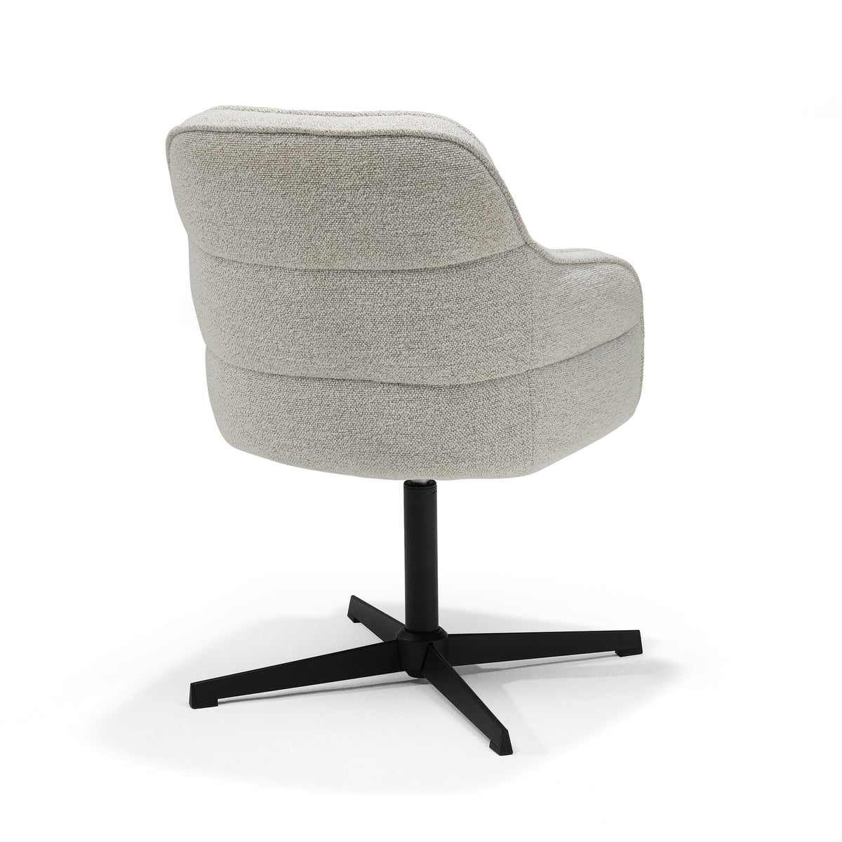 Eetkamerstoel Atlas armstoel, stof Alpine #186 Champagne - 360° draaibaar, zwart frame