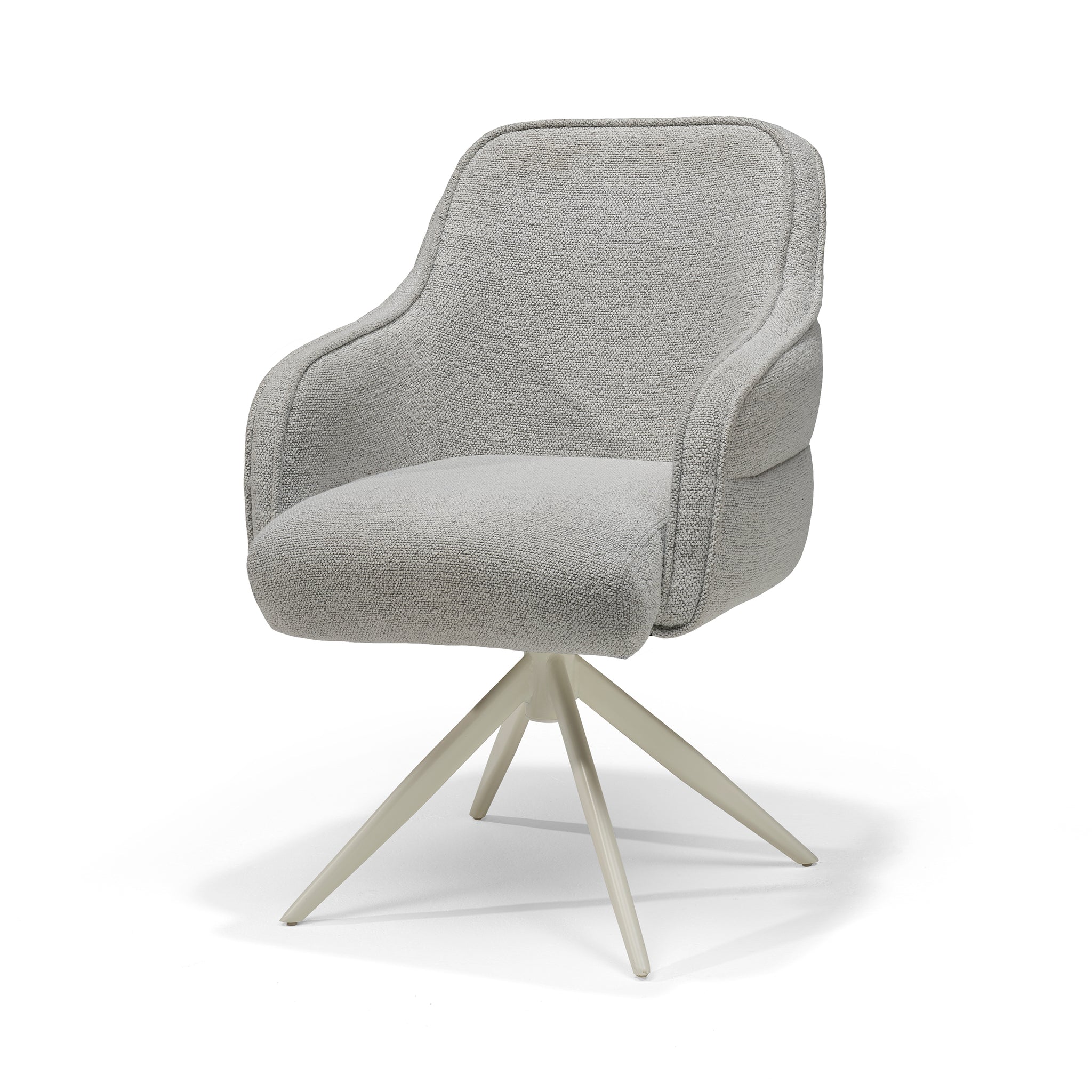 Eetkamerstoel Atlanta armstoel Stof Alpine #149 Staal - 360° draaibaar frame Beige P03
