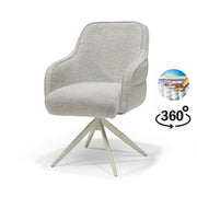 Atlanta armstoel stof Alpine #186 Champagne - 360° draaibaar, onderstel beige P03