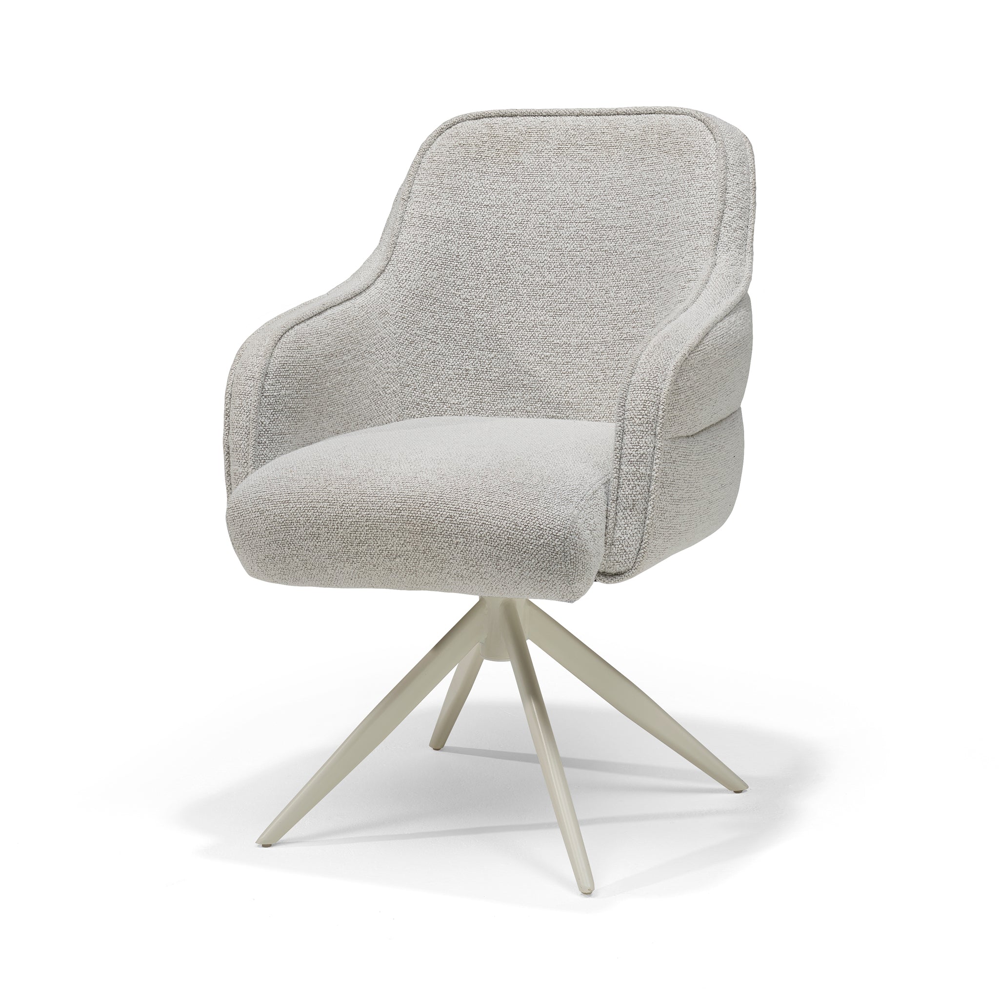 Atlanta armstoel stof Alpine #186 Champagne - 360° draaibaar, onderstel beige P03