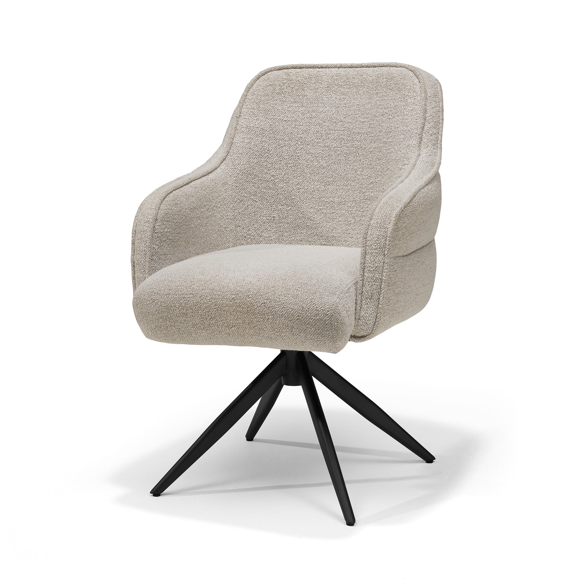 Atlanta armstoel stof Alpine #01 naturel - 360° draaibaar, frame zwart P03