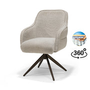Atlanta-armstoel, stof Alpine nr. 01 naturel - 360° draaibaar, frame brons P03