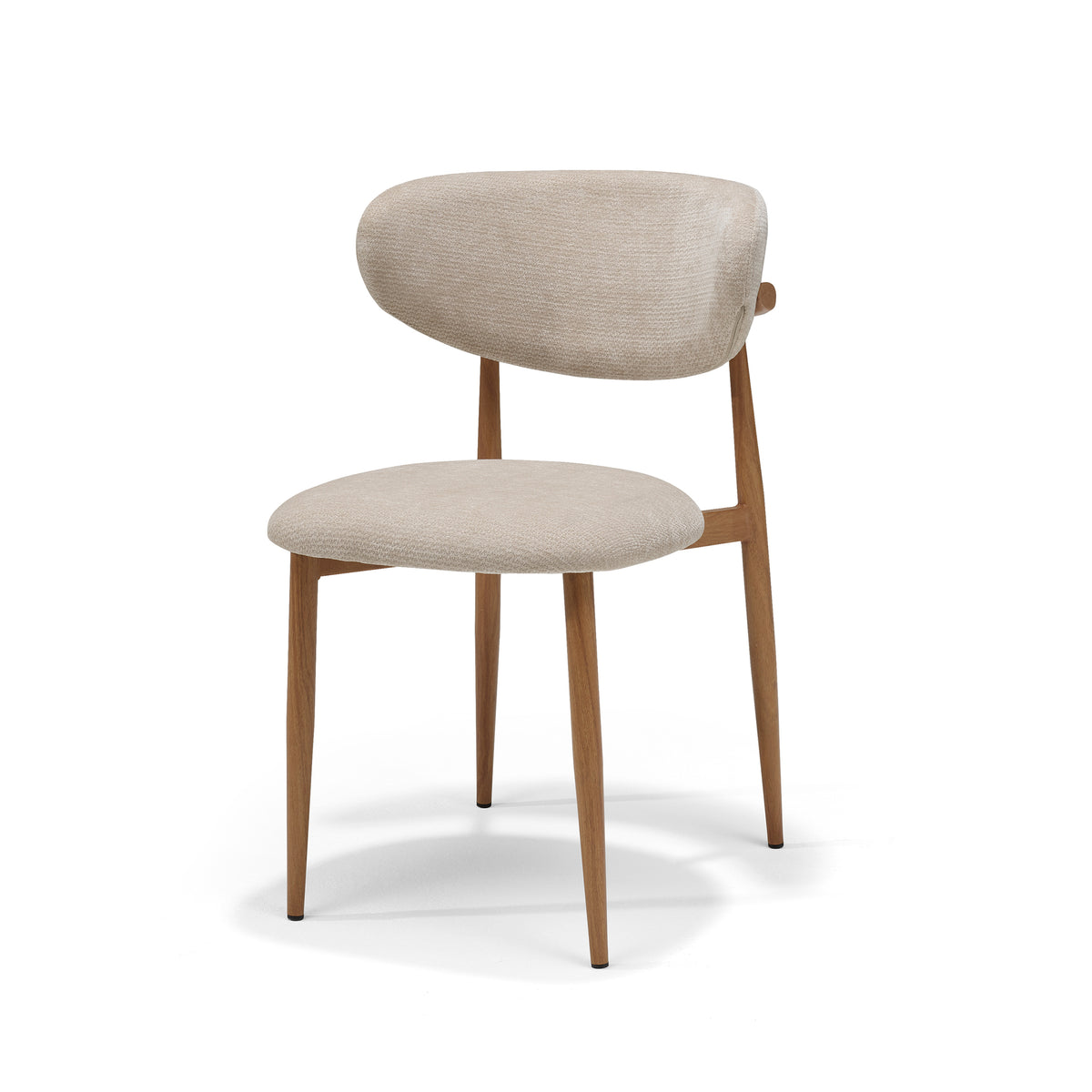 Dalton Eetkamerstoel stof Vibe #06 crème - metalen frame eiken naturel