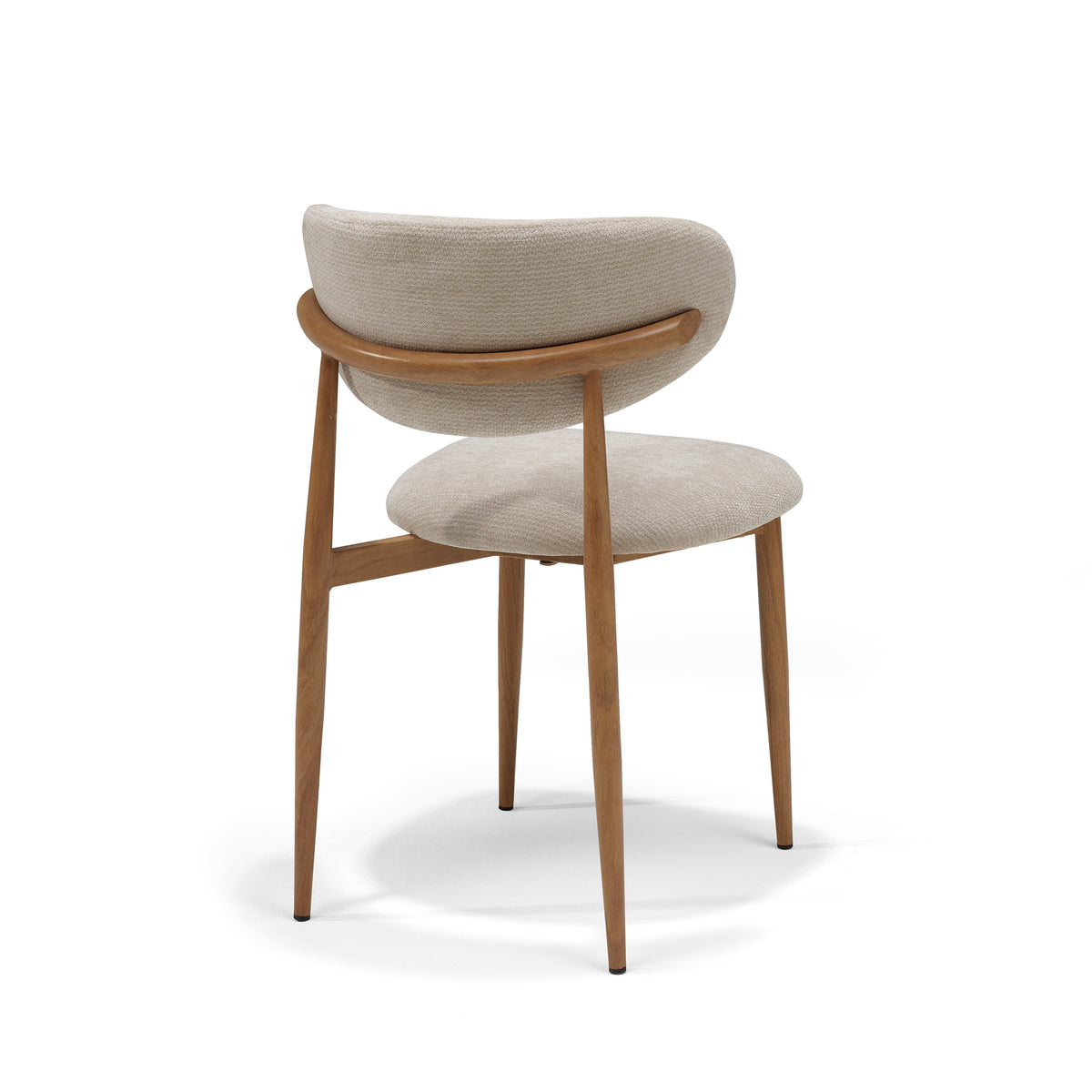 Dalton Eetkamerstoel stof Vibe #06 crème - metalen frame eiken naturel