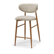 Dalton barkruk stof Vibe #06 crème - metalen frame eiken naturel