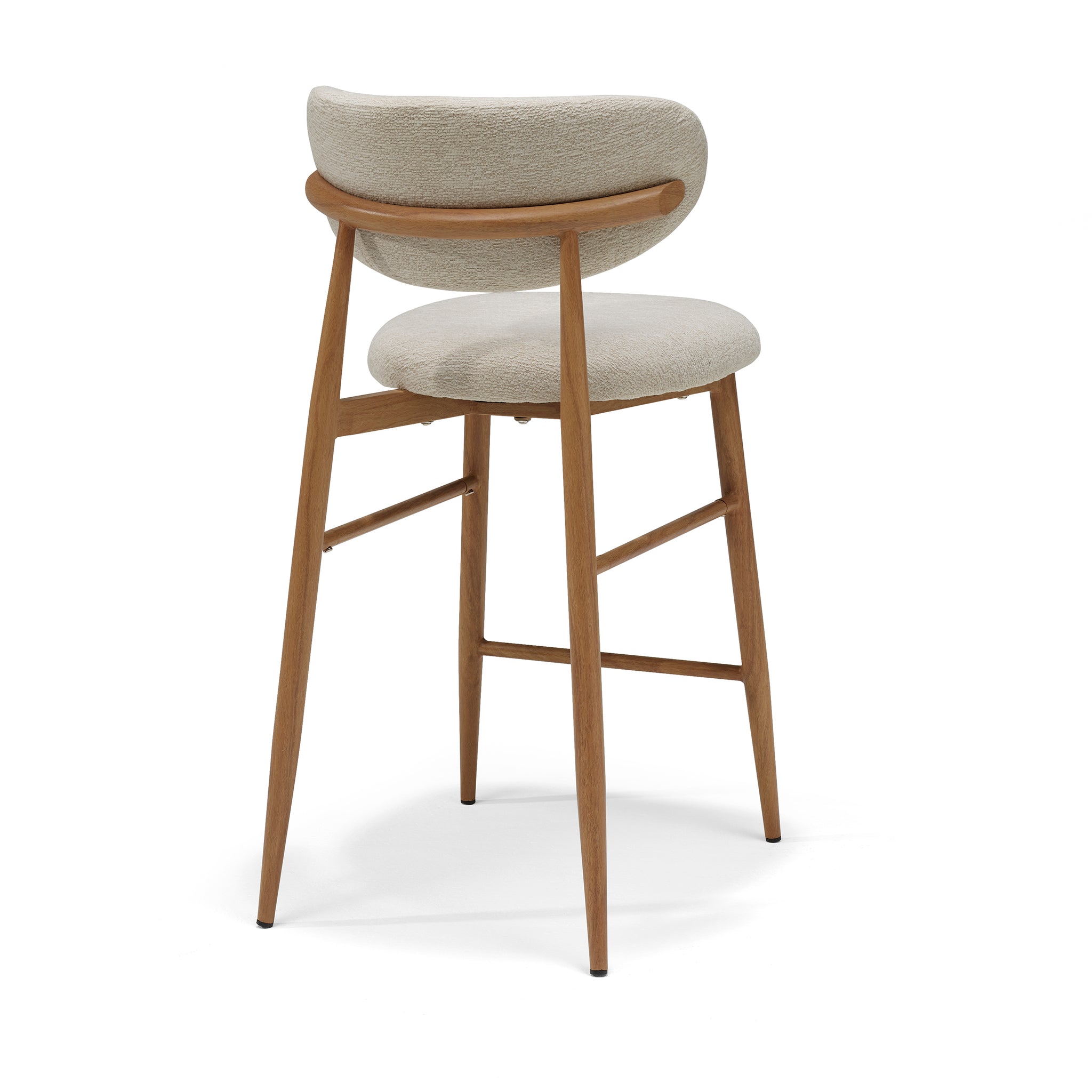 Dalton barkruk stof Vibe #06 crème - metalen frame eiken naturel