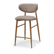 Dalton barkruk stof Vibe #21 taupe - metalen frame eiken naturel