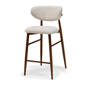 Dalton barkruk stof Vibe #06 crème - metalen frame notenkleur