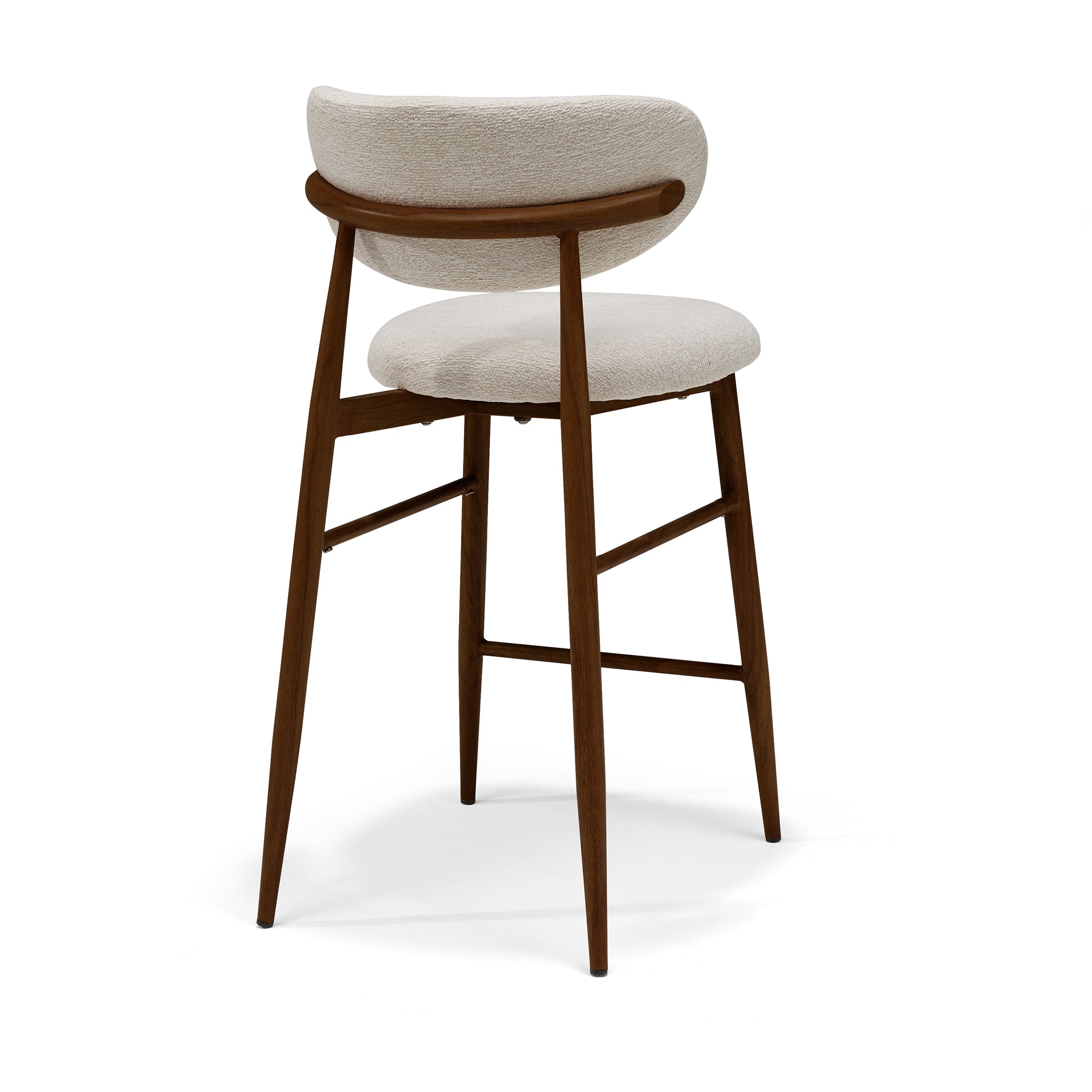 Dalton barkruk stof Vibe #06 crème - metalen frame notenkleur