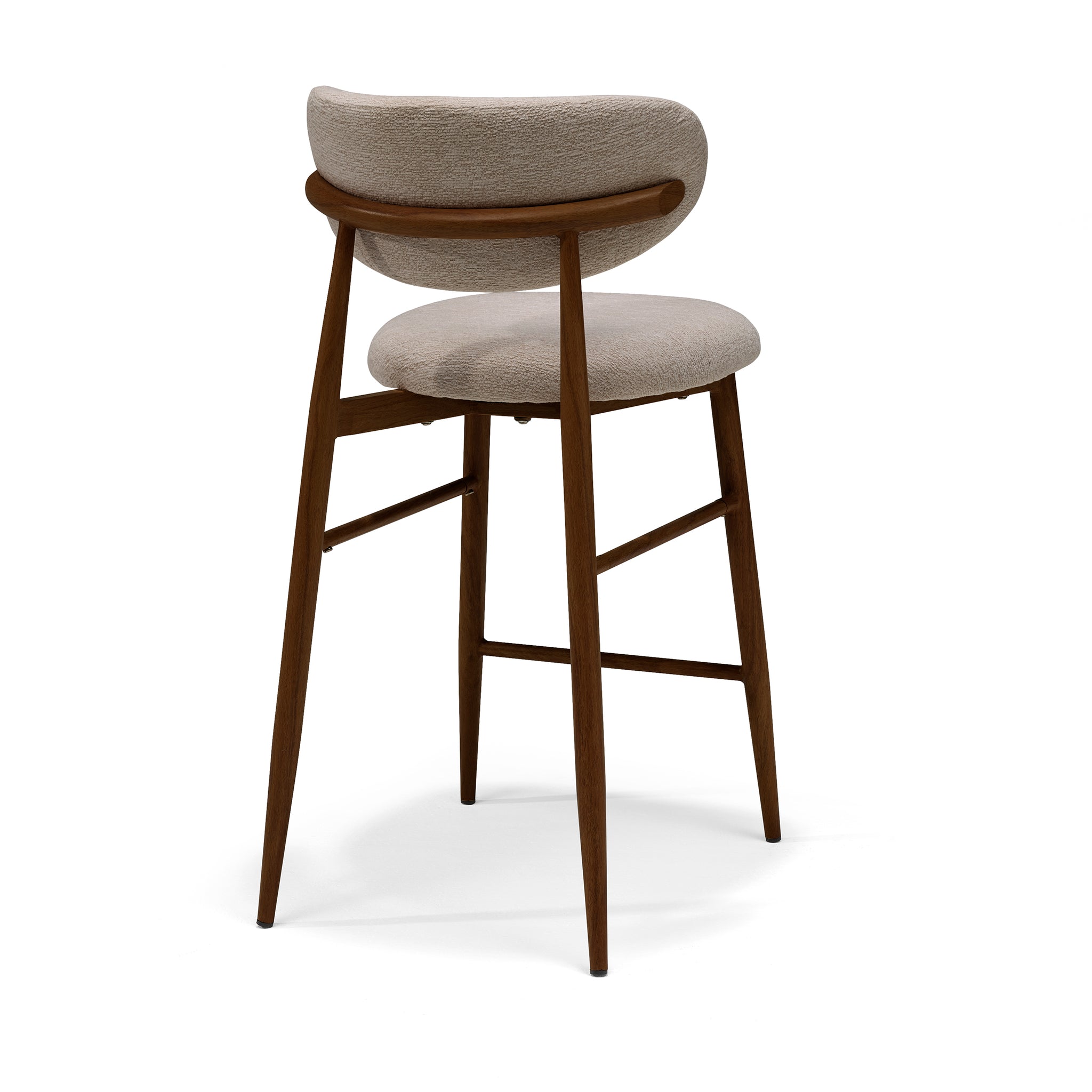 Dalton barkruk Soft Vibe #21 Taupe - metalen frame notenkleur