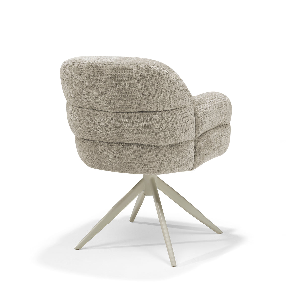 Eetkamerstoel Austin armstoel, stof Cremona #02 Ecru - 360° draaibaar, frame beige P03