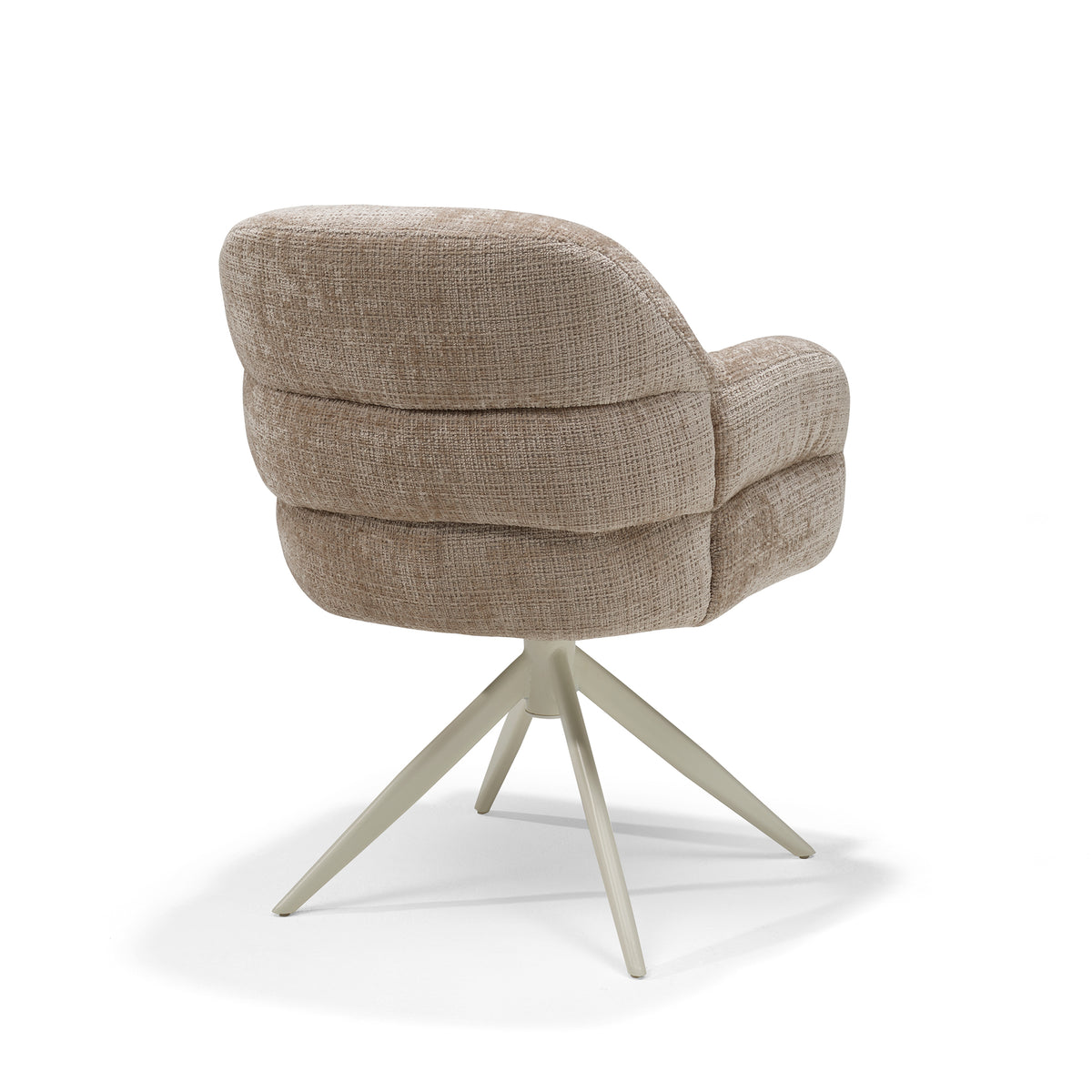 Eetkamerstoel Austin armstoel - stof Cremona nr. 14 beige - 360° draaibaar onderstel beige P03