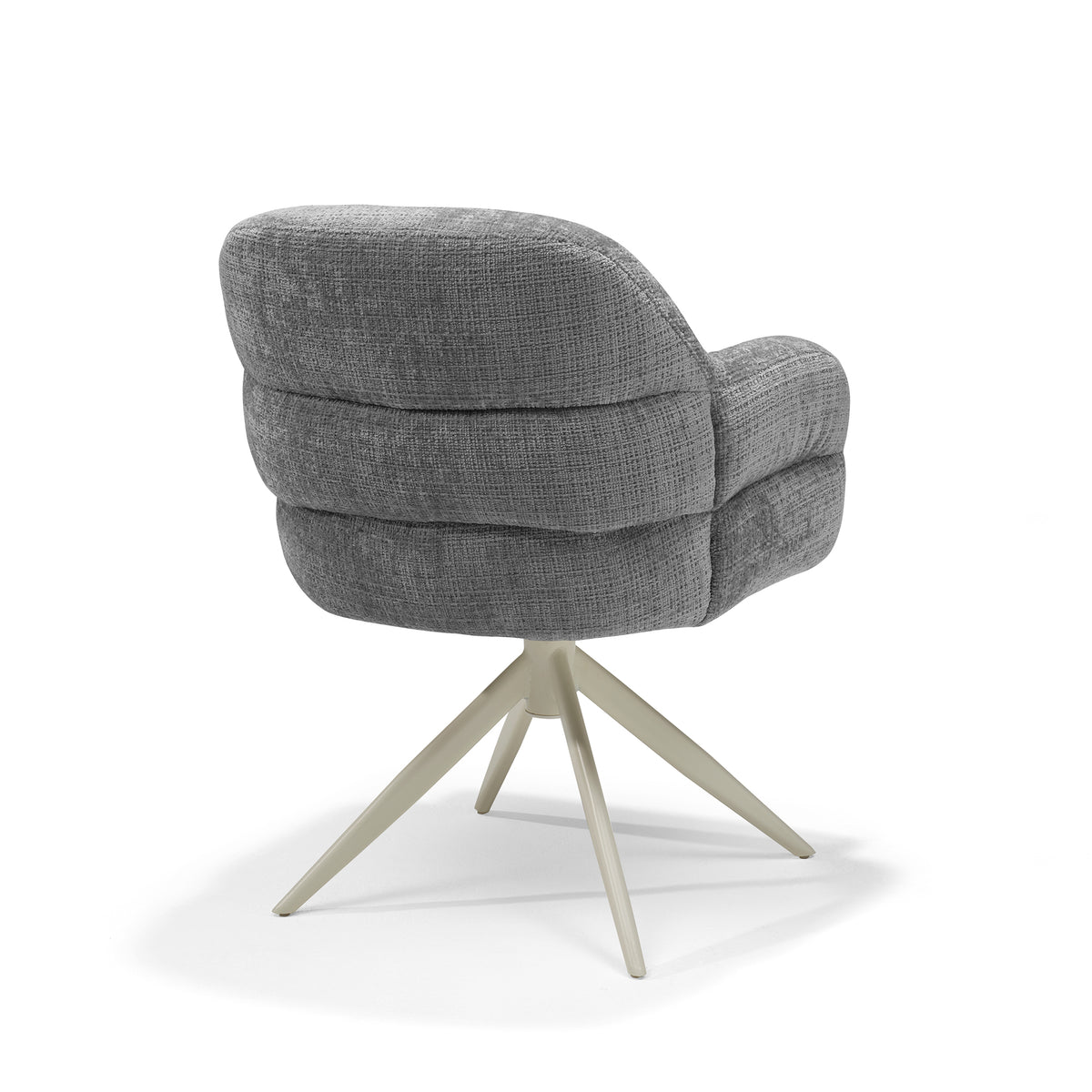 Eetkamerstoel Austin armstoel, stof Cremona #93 donkergrijs - 360 graden draaibaar, frame beige P03