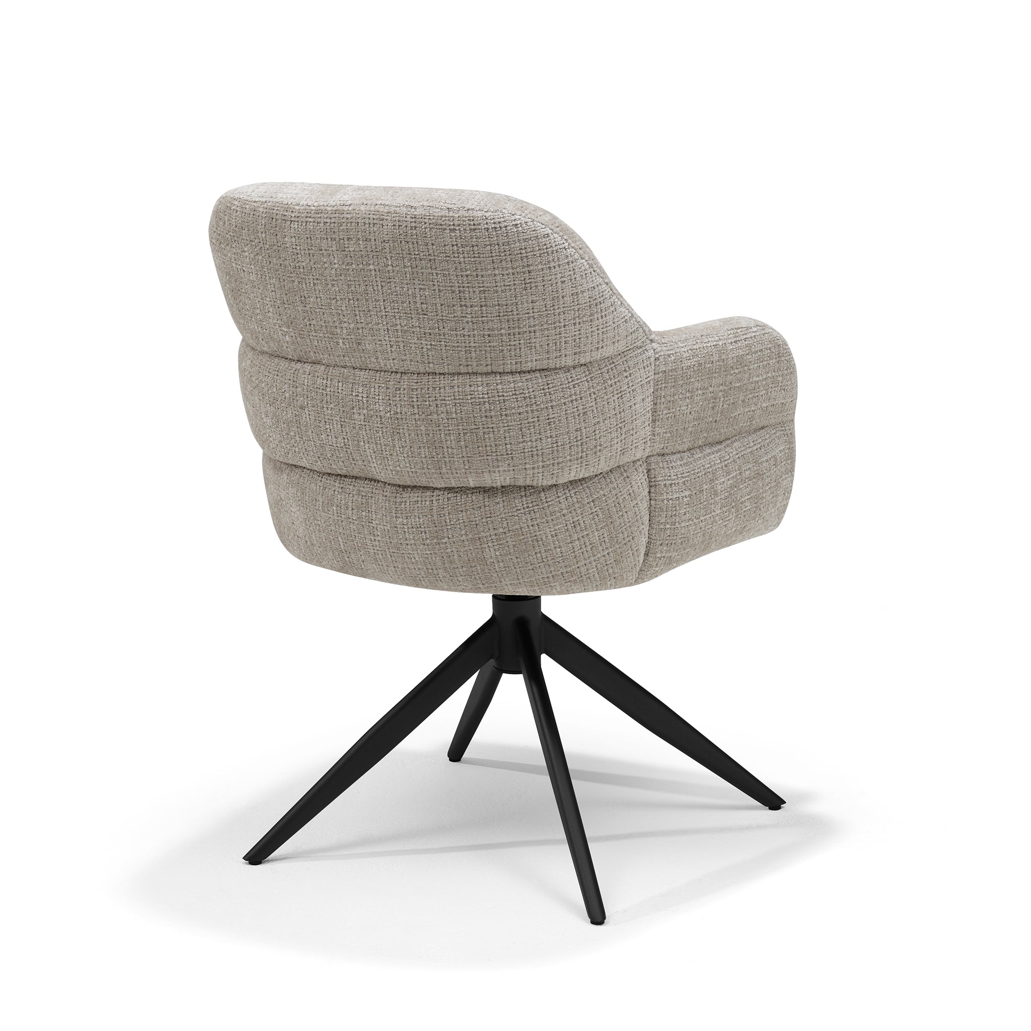 Austin armstoel stof Cremona #04 Naturel - 360° draaibaar, frame zwart P03