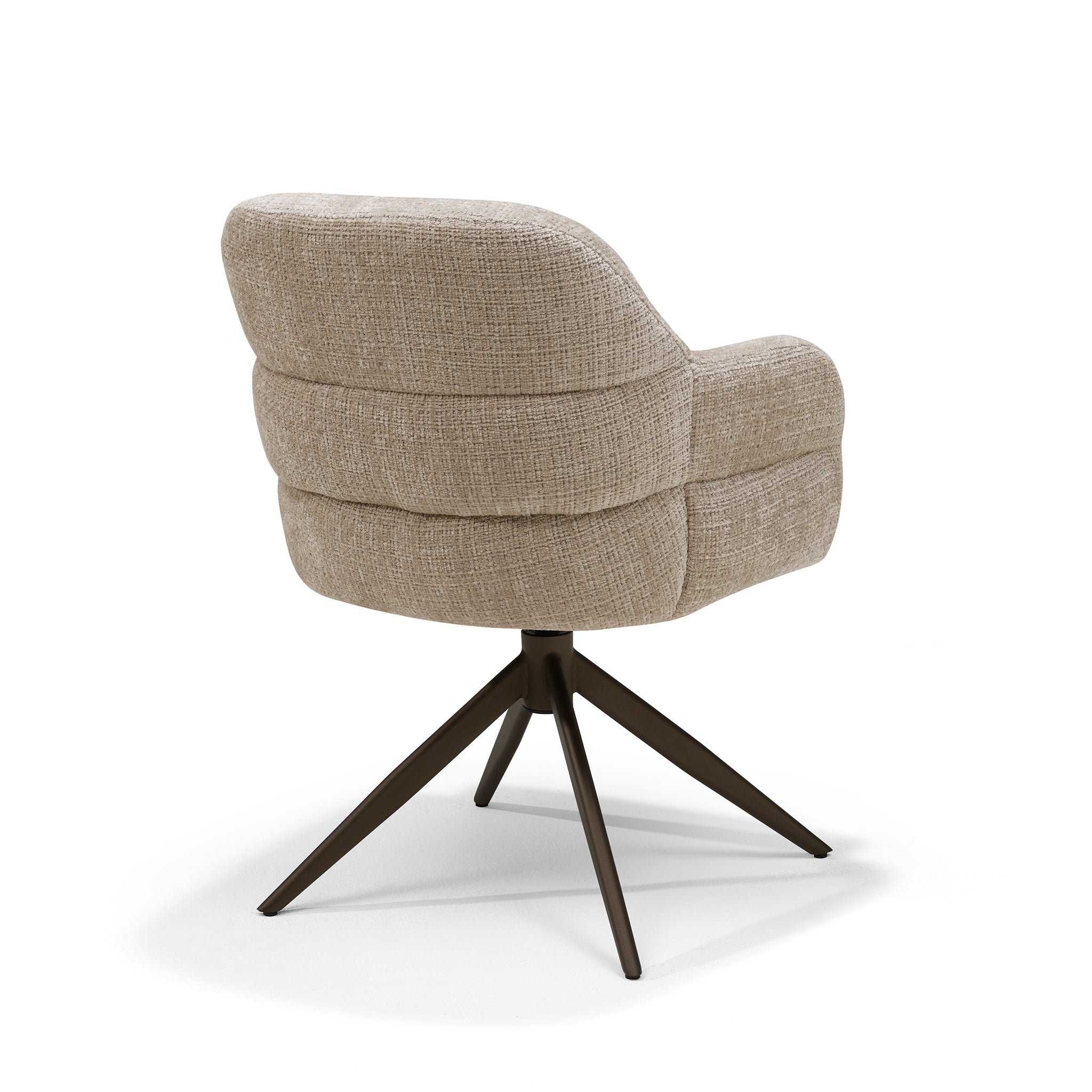 Austin armstoel stof Cremona #14 beige - 360° draaibaar frame anodisch bruin P03