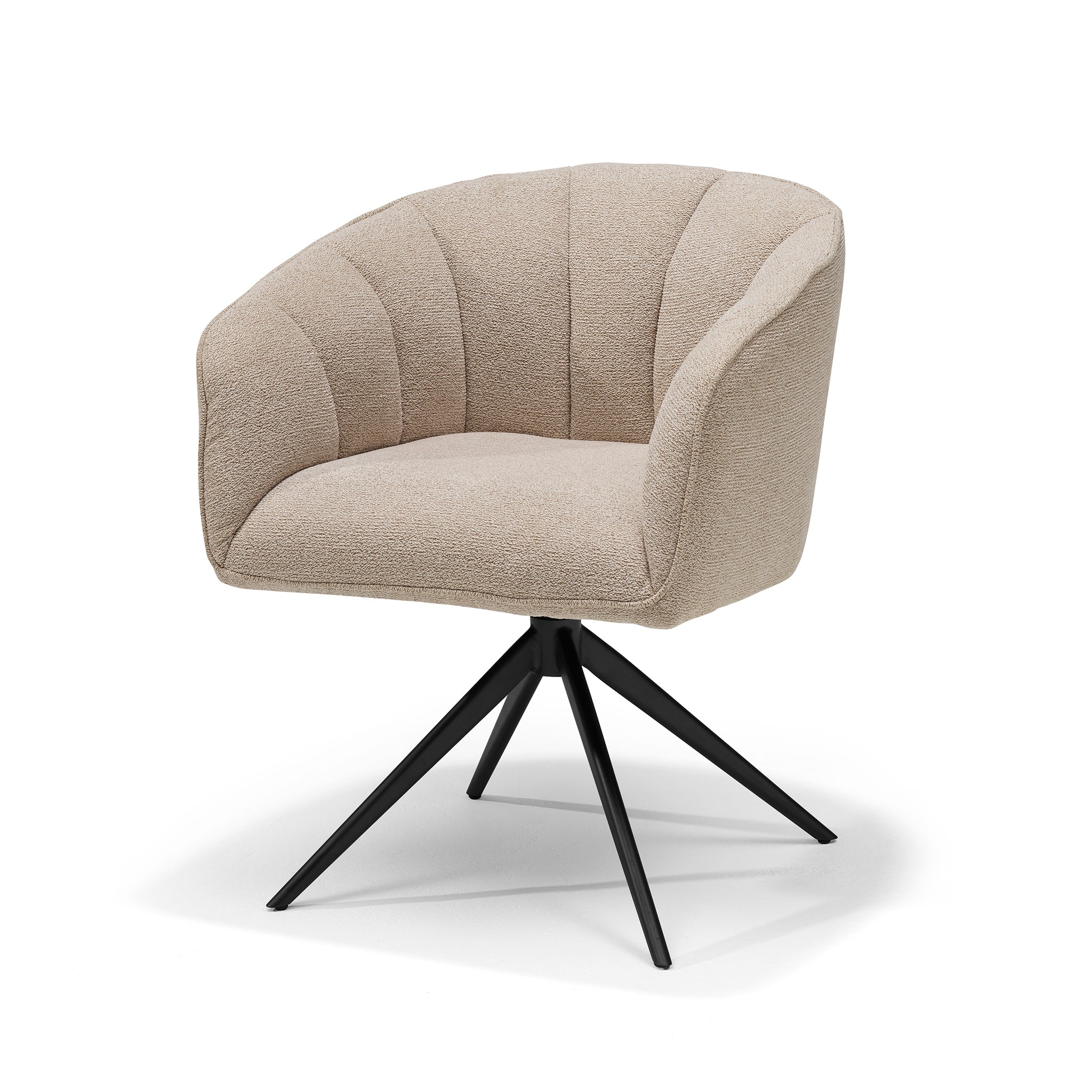 Cocoon armstoel stof Sahara linnen - 360° draaibaar zwart frame