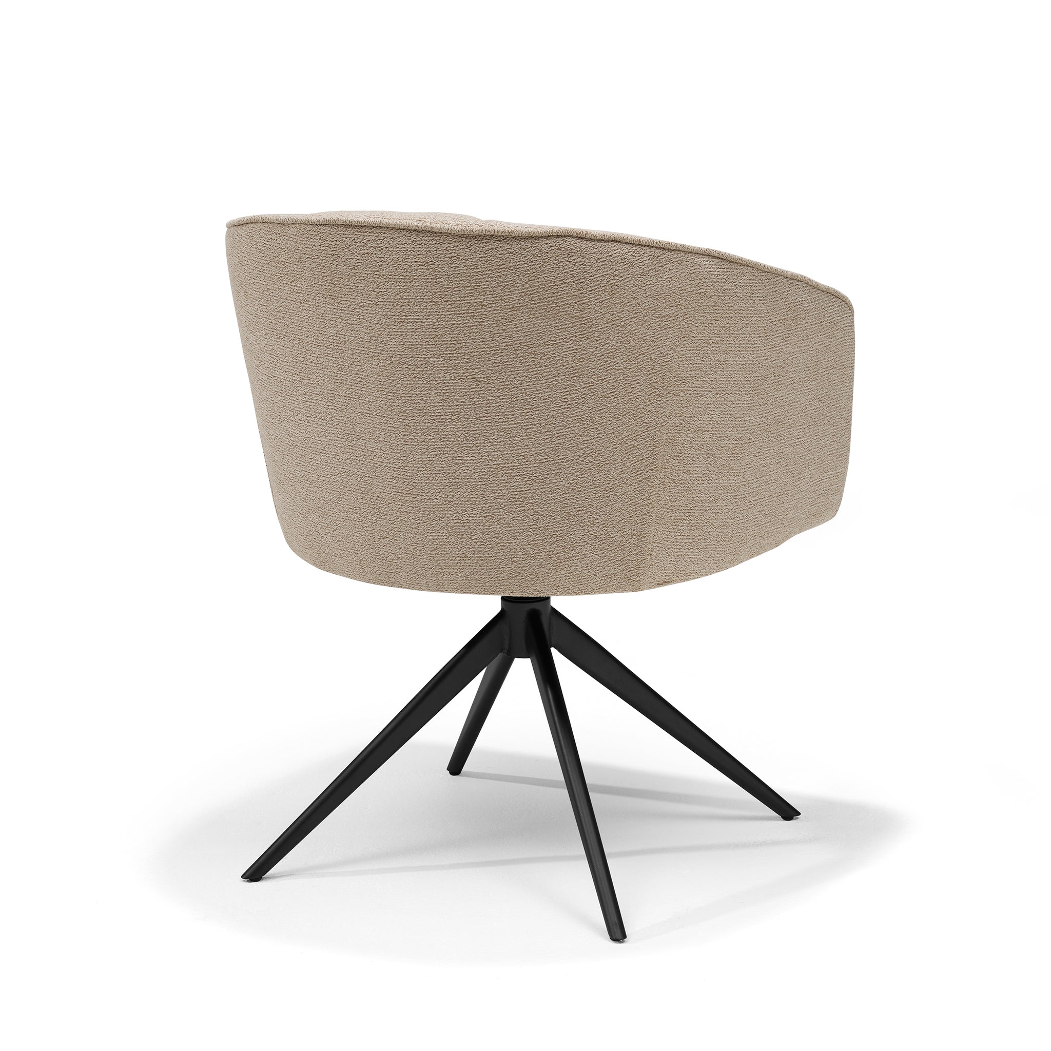 Cocoon armstoel stof Sahara linnen - 360° draaibaar zwart frame