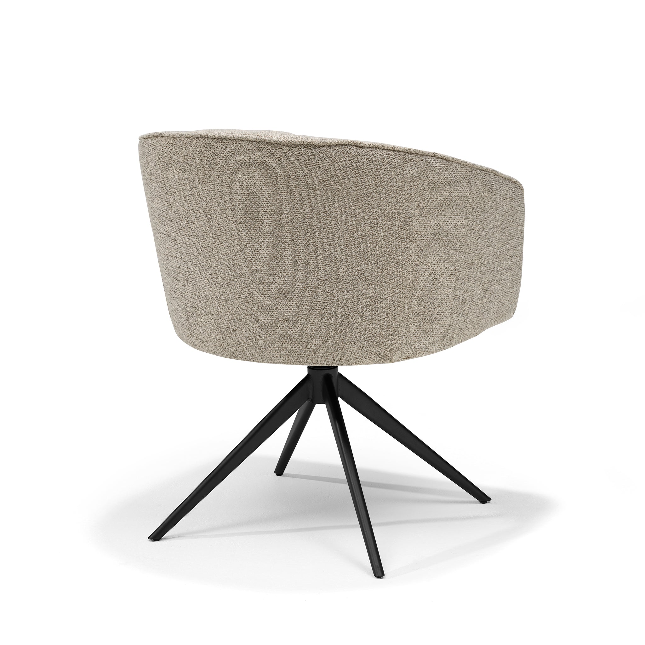 Cocoon armstoel - stof Sahara (mushroom) - 360° draaibaar, frame zwart