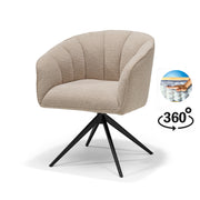 Cocoon armstoel stof Sahara linnen - 360° draaibaar frame anodisch bruin