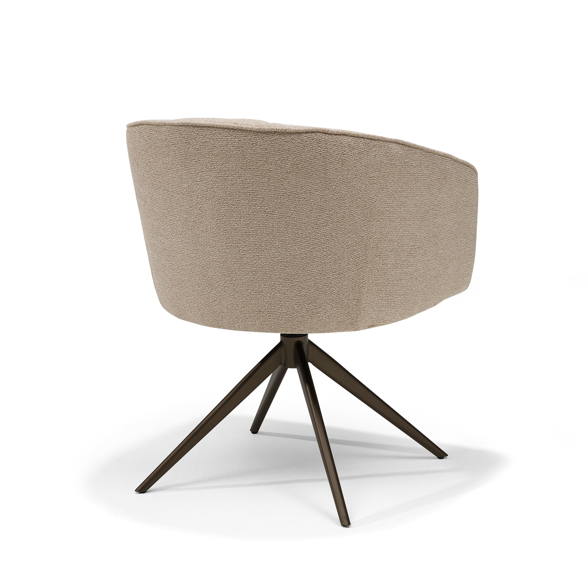 Cocoon armstoel stof Sahara linnen - 360° draaibaar frame anodisch bruin