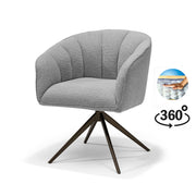Eetkamerstoel Cocoon armstoel Stof Sahara Grijs - 360° draaibaar frame anodisch bruin