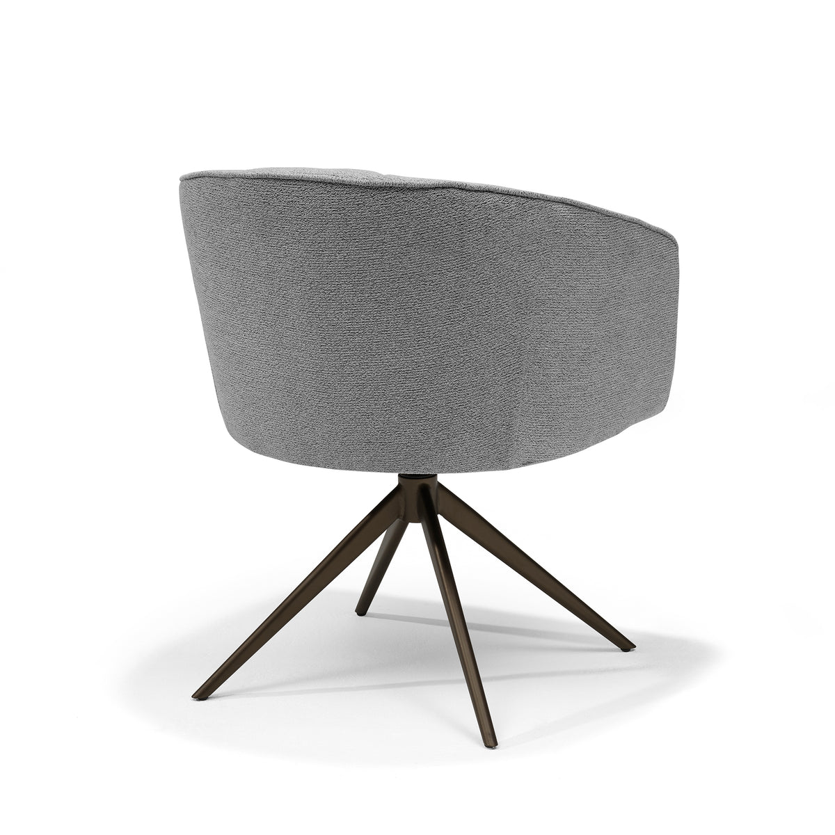 Eetkamerstoel Cocoon armstoel Stof Sahara Grijs - 360° draaibaar frame anodisch bruin