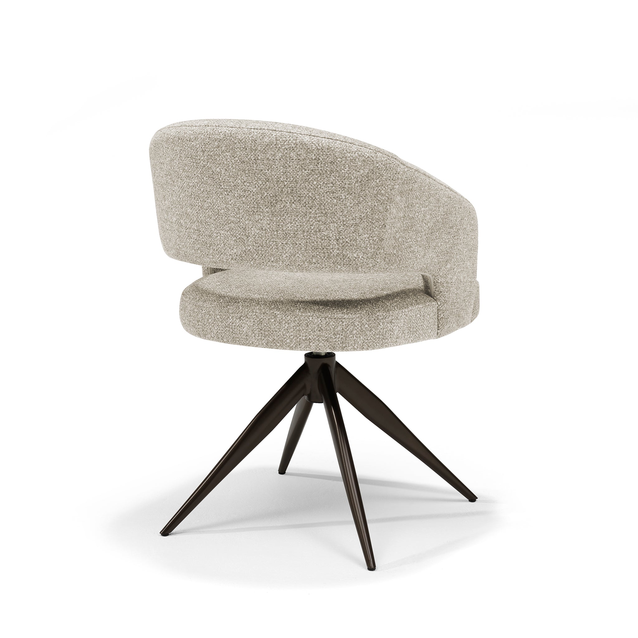 Eetkamerstoel Swing-armstoel Stof Leo naturel - relaxfunctie - frame Anodic Brown
