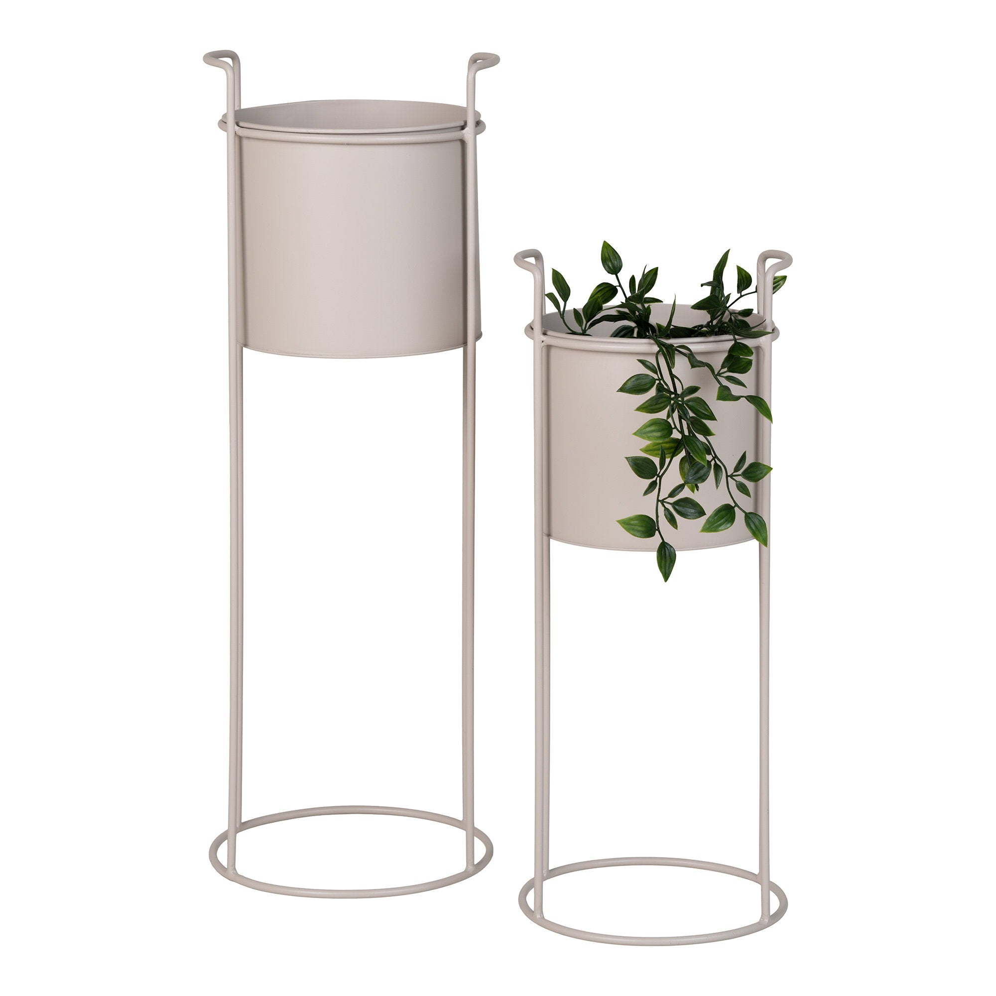 Rabo Bloempot - Bloempot, staal, zandkleurig, set van 2