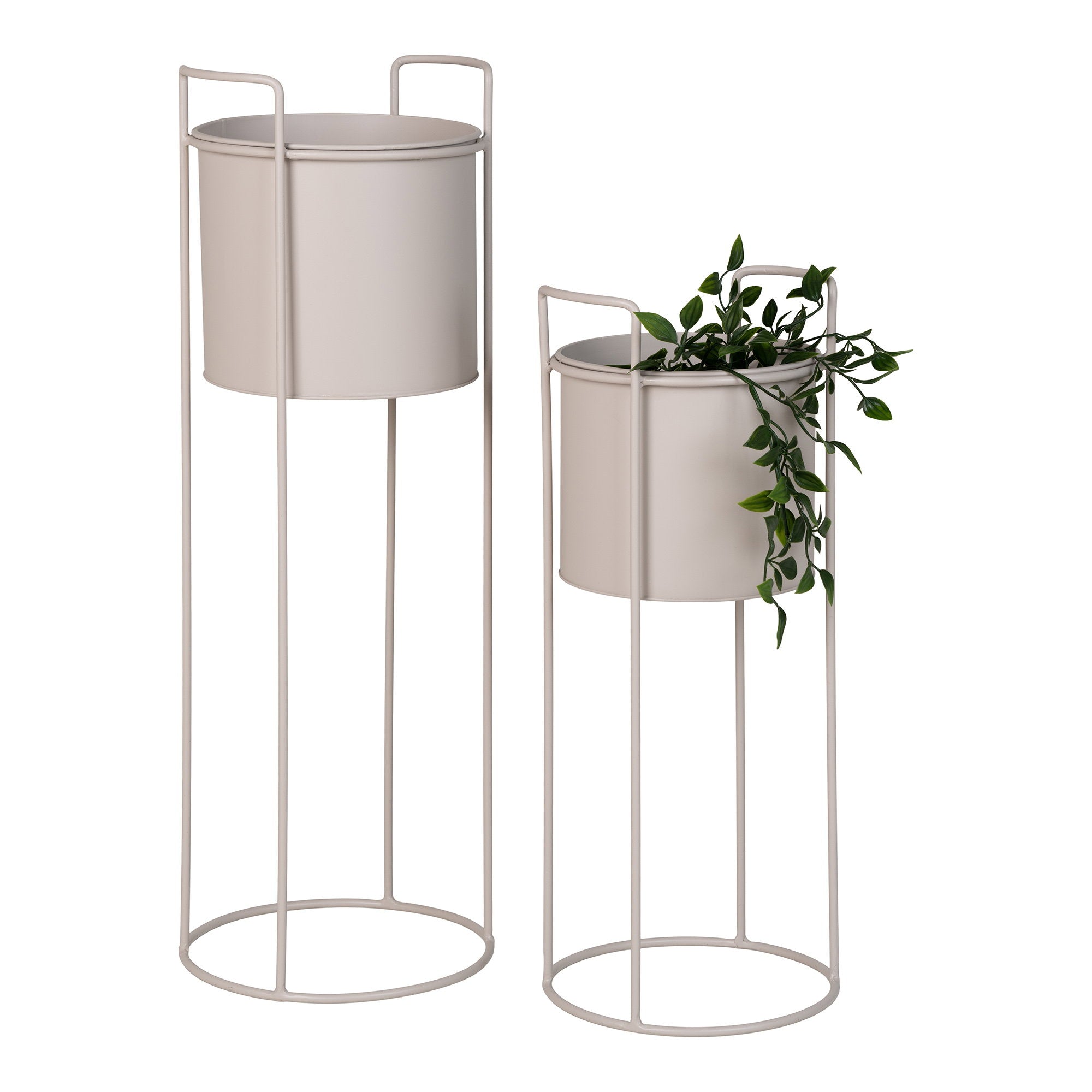 Rabo Bloempot - Bloempot, staal, zandkleurig, set van 2