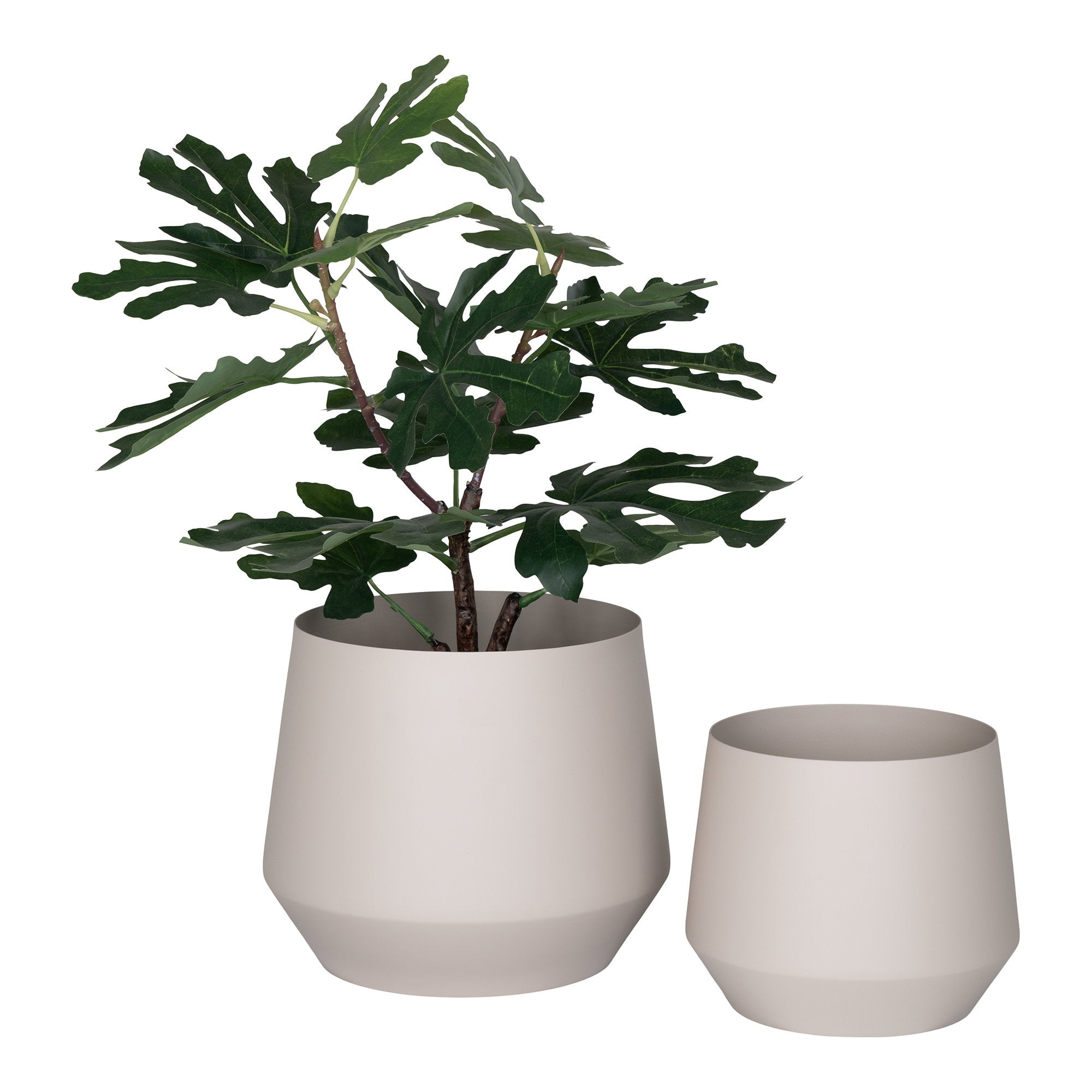 Trofa Flowerpot - Bloempot, staal, zandkleurig, set van 2