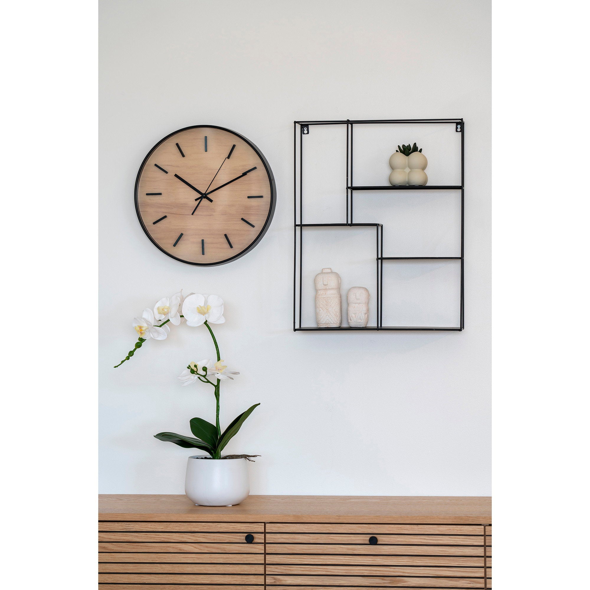 Orchidee - Kunstplant, groen/wit H:49 cm
