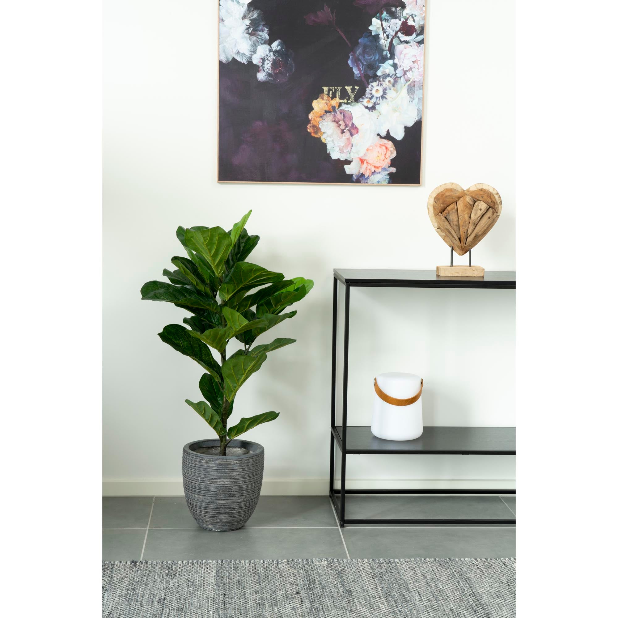 Vioolbladplant - Kunstplant, groen H:100 cm