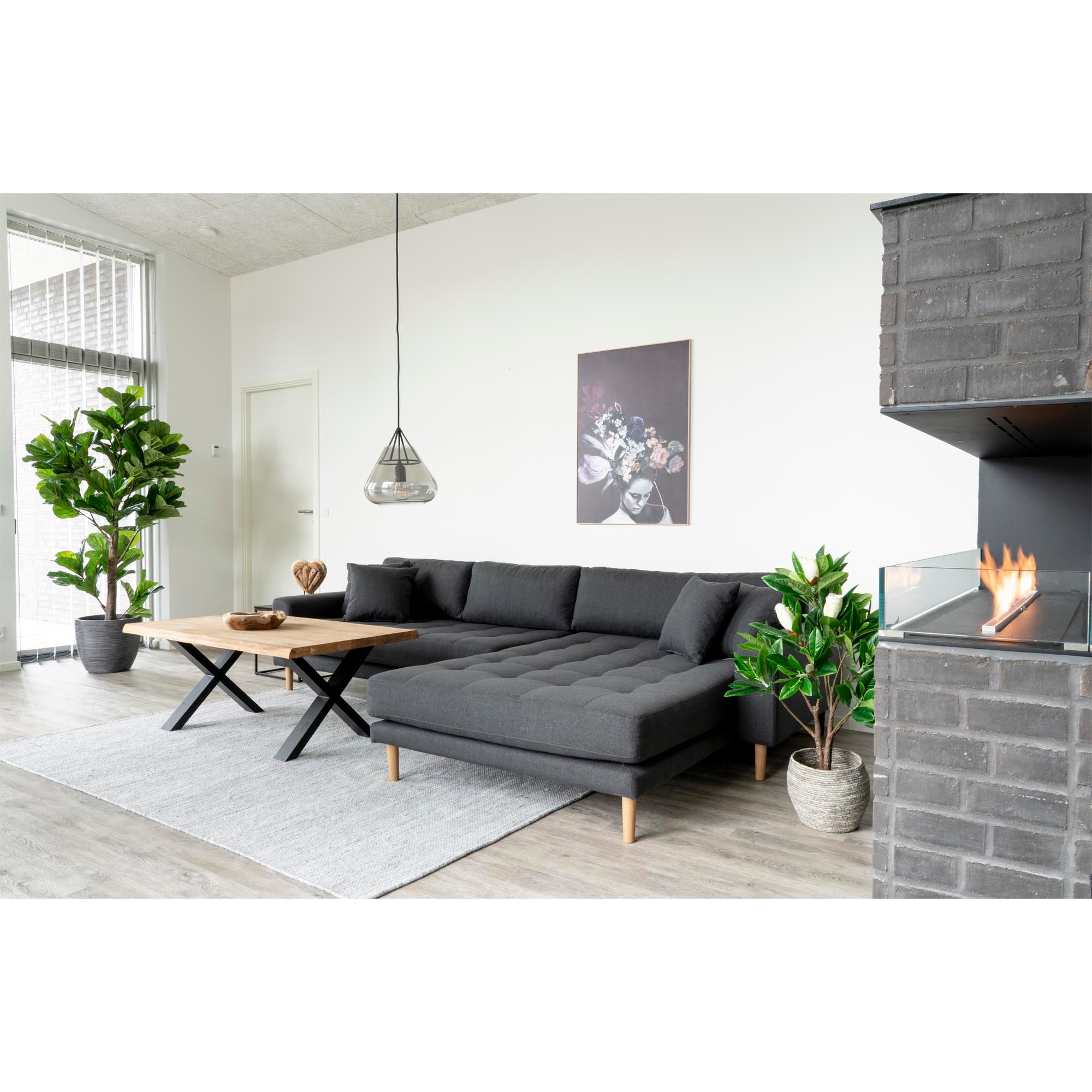 Vioolbladplant - Kunstplant, groen H:190 cm