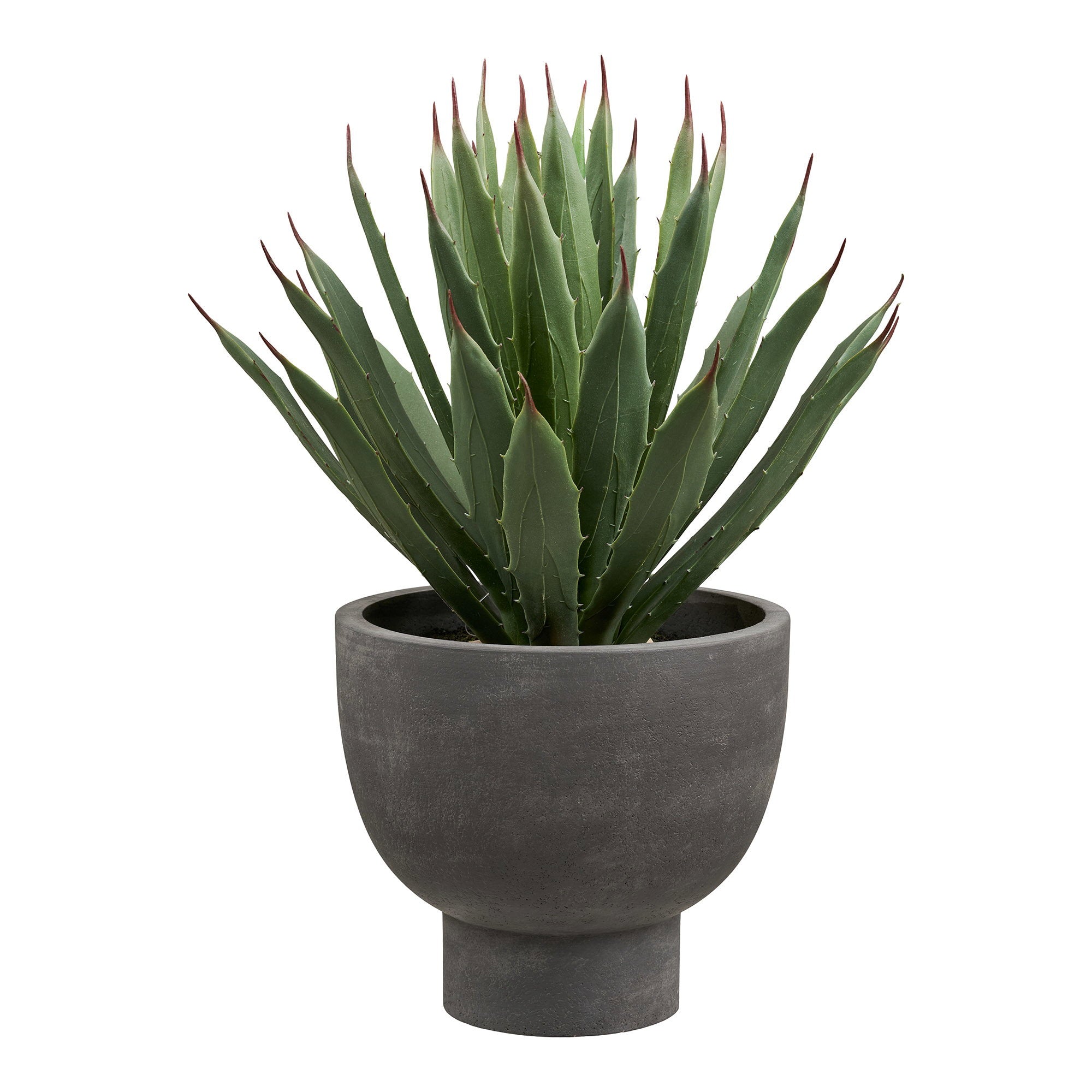 Agaveplant - met pot, kunstplant, groen/grijs, H:41 cm